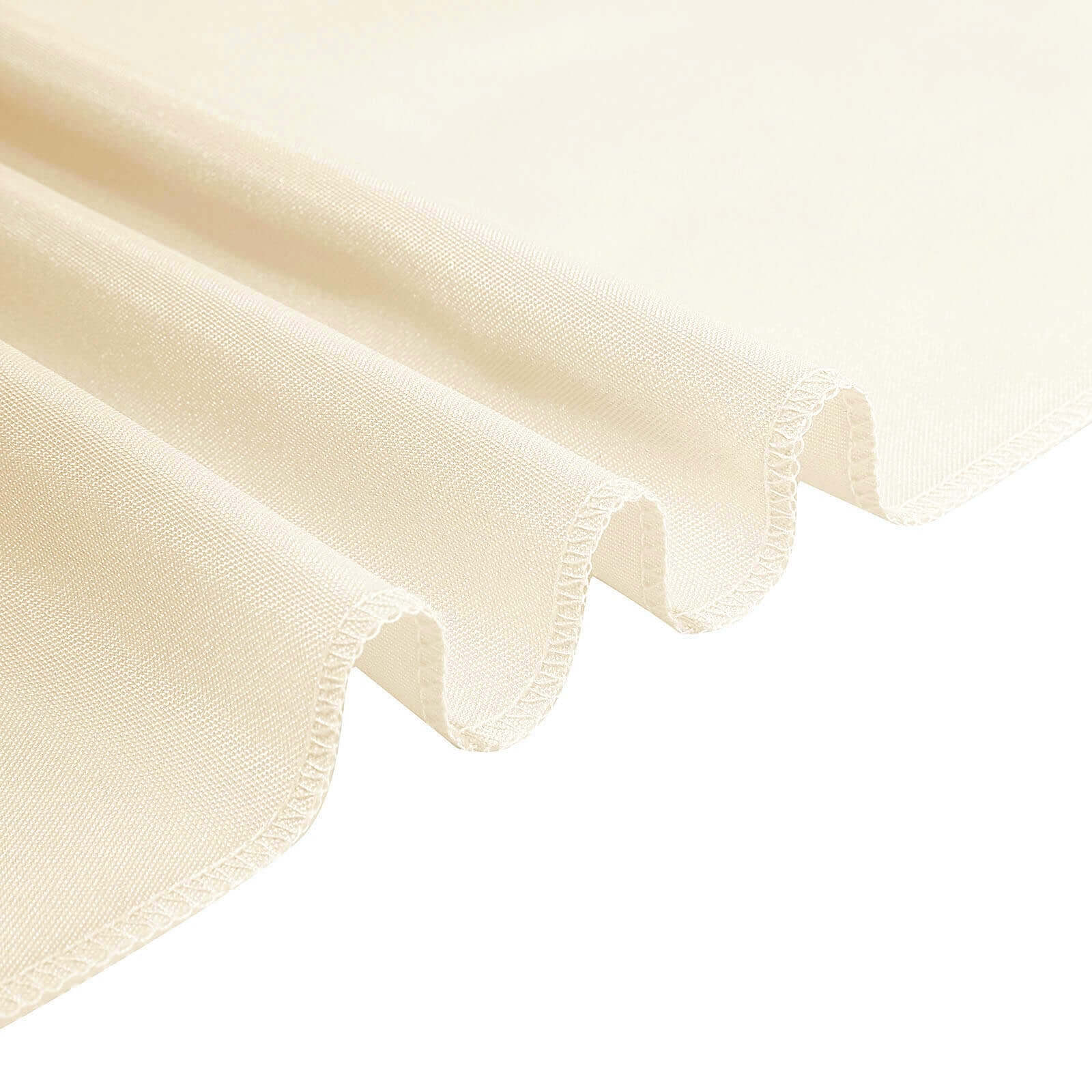 Durable Beige Fitted Polyester Tablecloth for 96x30 Rectangle Tables