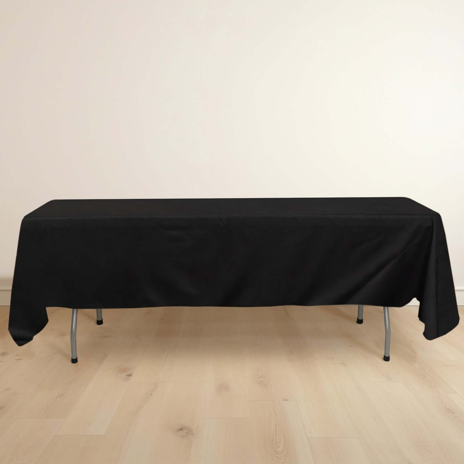 Exclusive Black 60x102 Scuba Polyester Wrinkle-Free & Stain-Resistant Rectangular Tablecloth for Weddings and Banquets