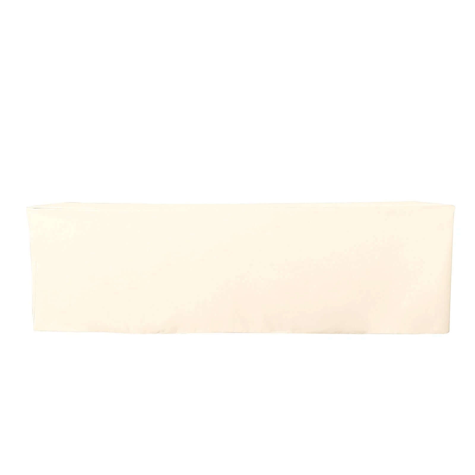 Durable Beige Fitted Polyester Tablecloth for 96x30 Rectangle Tables