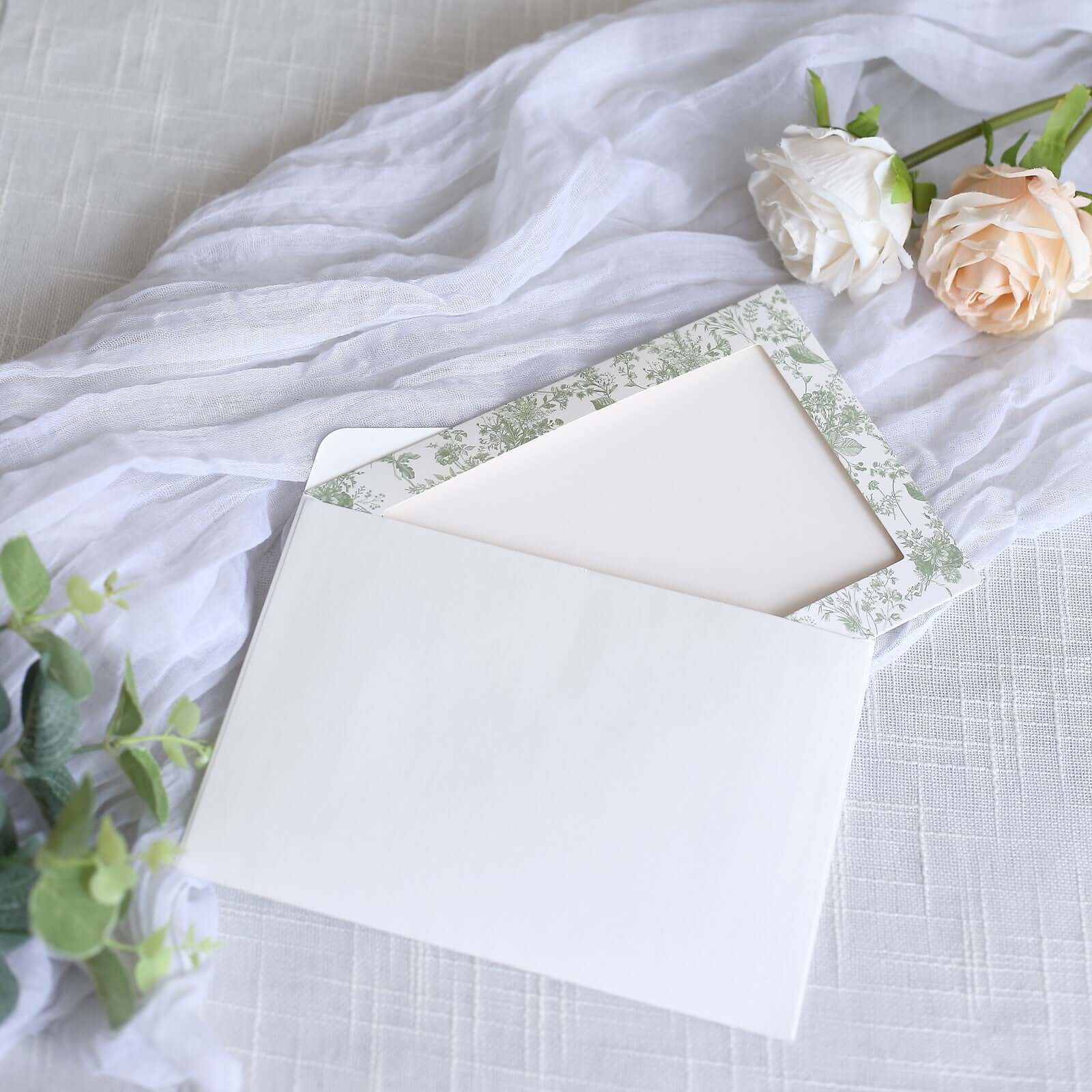 25-Pack Thank You Cards: White & Sage Green French Toile Design with Envelopes - Ideal for Parties & Milestones