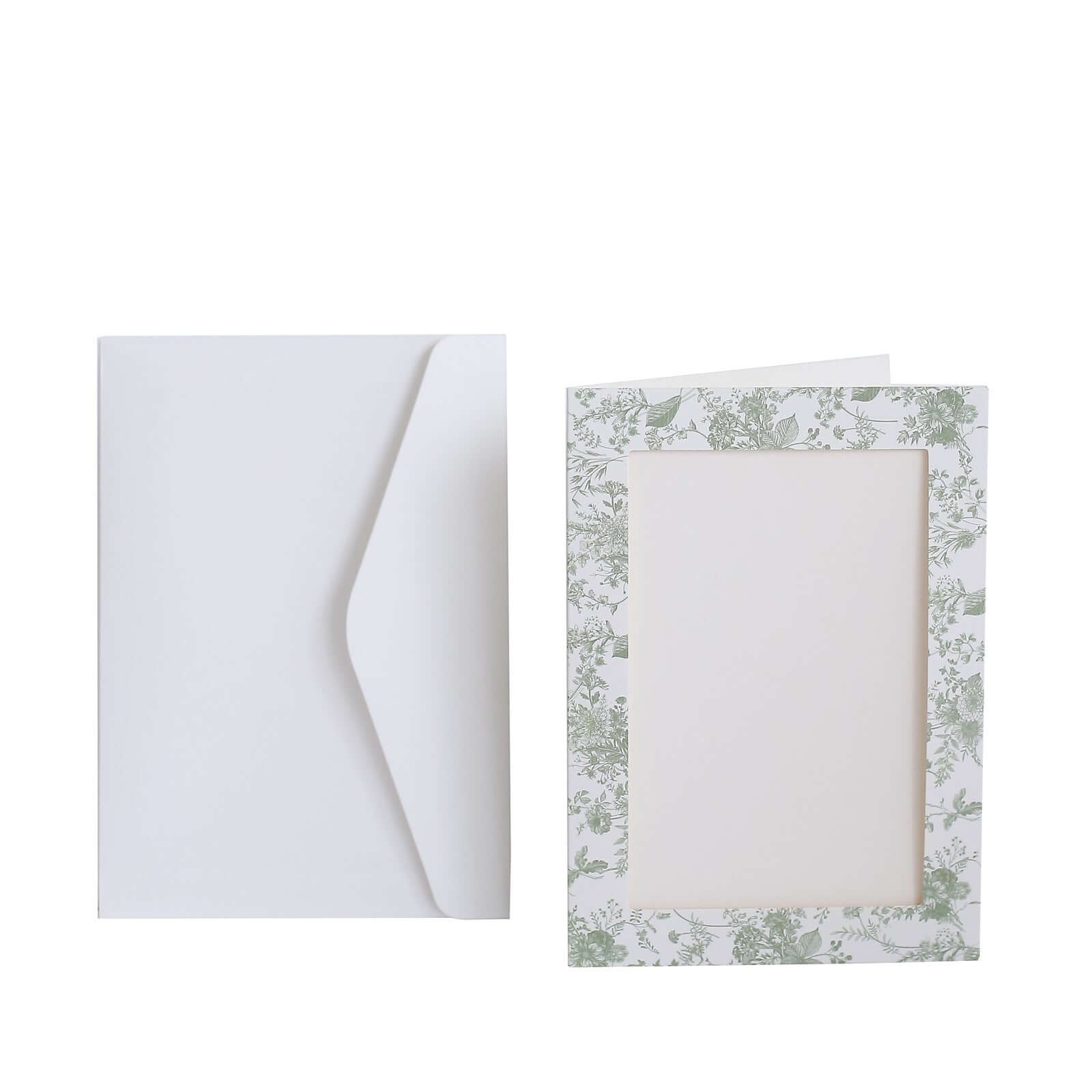 25-Pack Thank You Cards: White & Sage Green French Toile Design with Envelopes - Ideal for Parties & Milestones