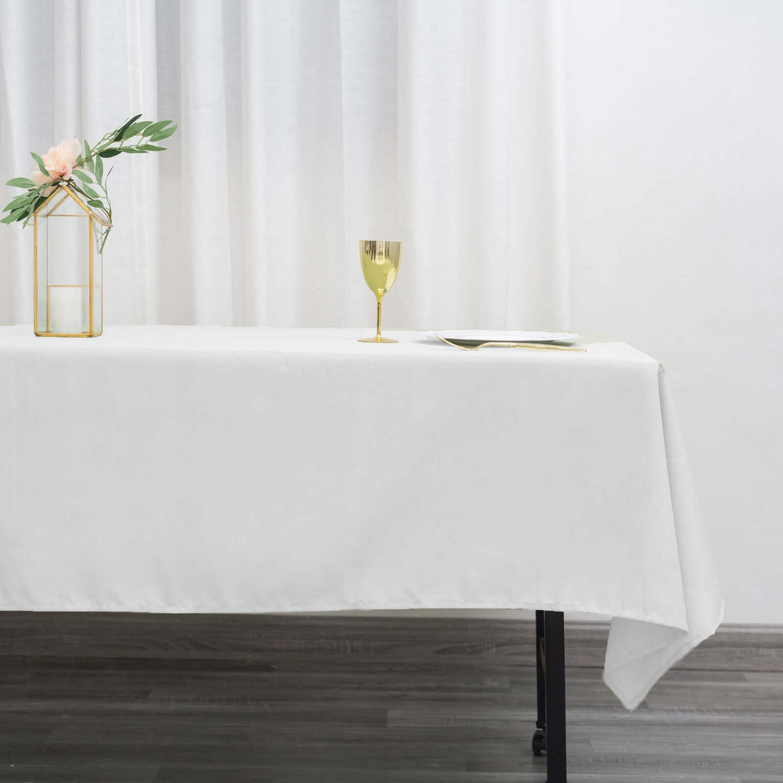 Durable and Stylish White Polyester 60x102 Rectangle Tablecloth for Special Occasions