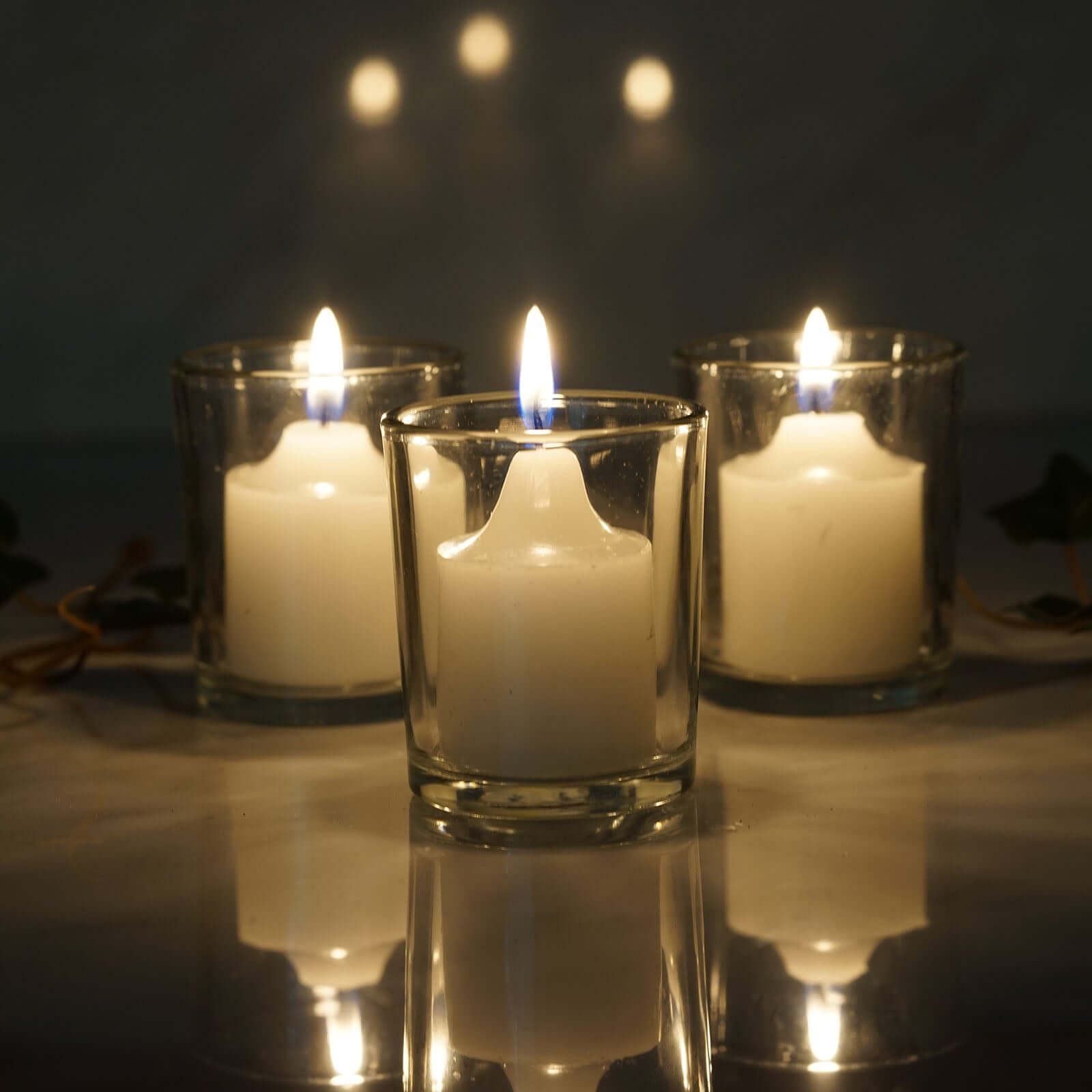 12-Pack Clear Glass Votive Candle Holders for Weddings & Events