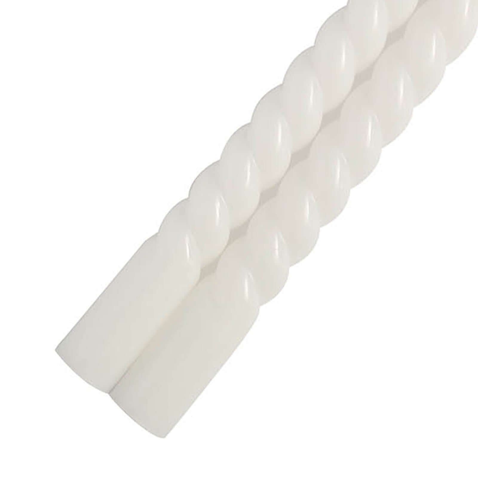 Premium 12-Pack Unscented White Spiral Taper Candles with Long Burn Wick, 11 Inches