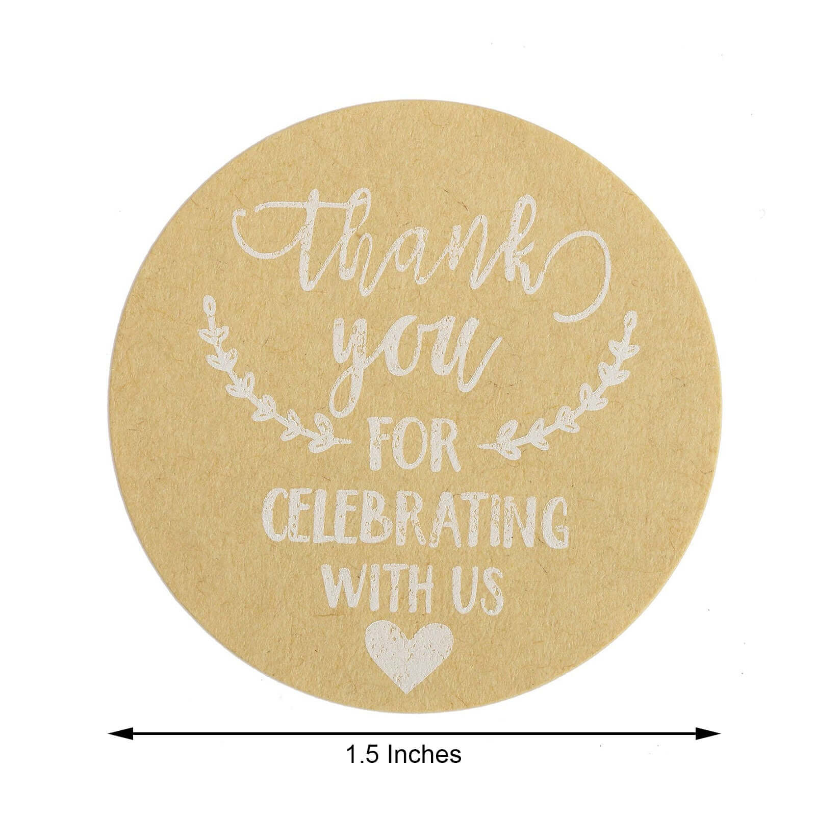 500 Pcs 1.5-Inch Round Thank You Stickers Roll for Wedding Favors and Envelope Seals