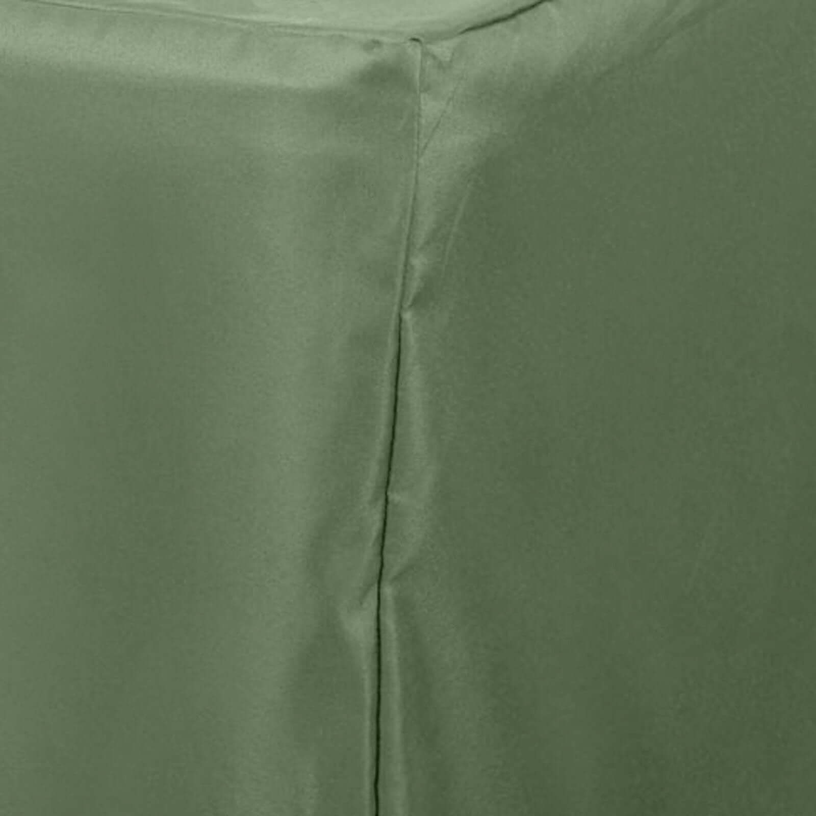 Durable Olive Green Fitted Polyester Tablecloth for 72x30 Rectangle Tables