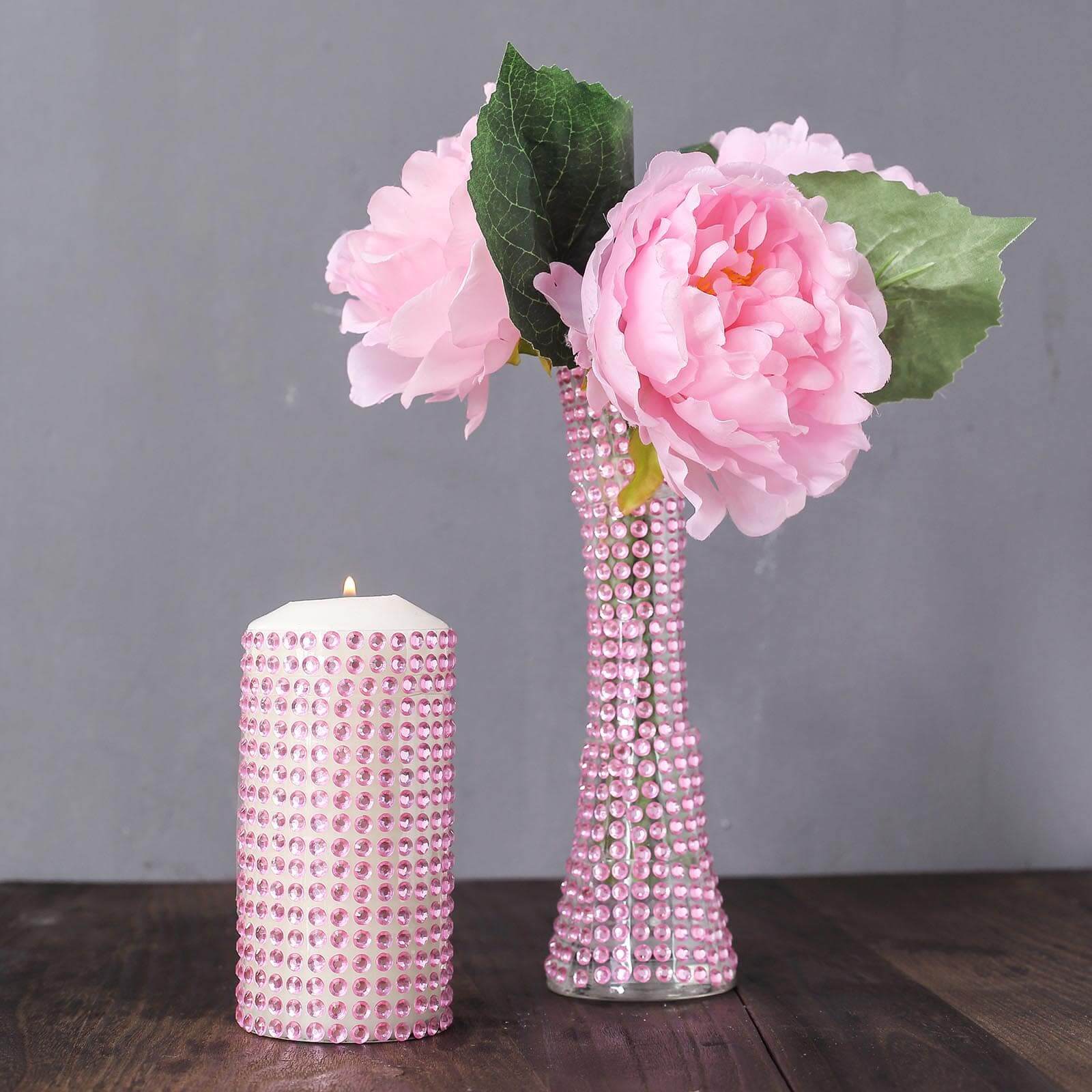 Hot! 21"x11" Blush Self - Adhesive Rhinestone Sticker Sheets for DIY Crafts