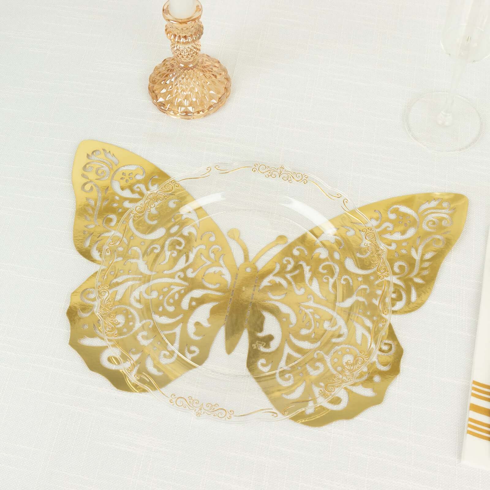 10-Pack Large Metallic Gold Foil 3D Butterfly Wall Stickers for Decor