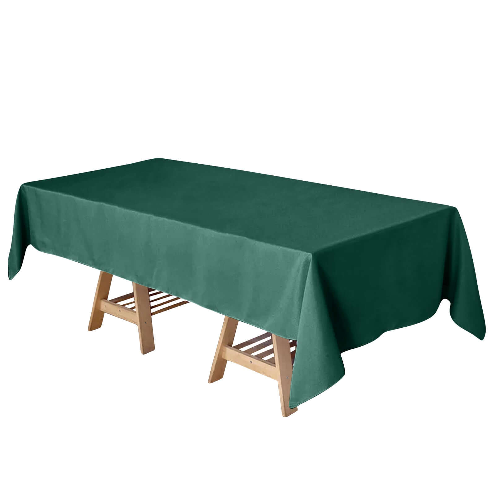 Hot Sale! Durable and Stylish 100% Polyester 60x102 Rectangle Hunter Emerald Green Tablecloth