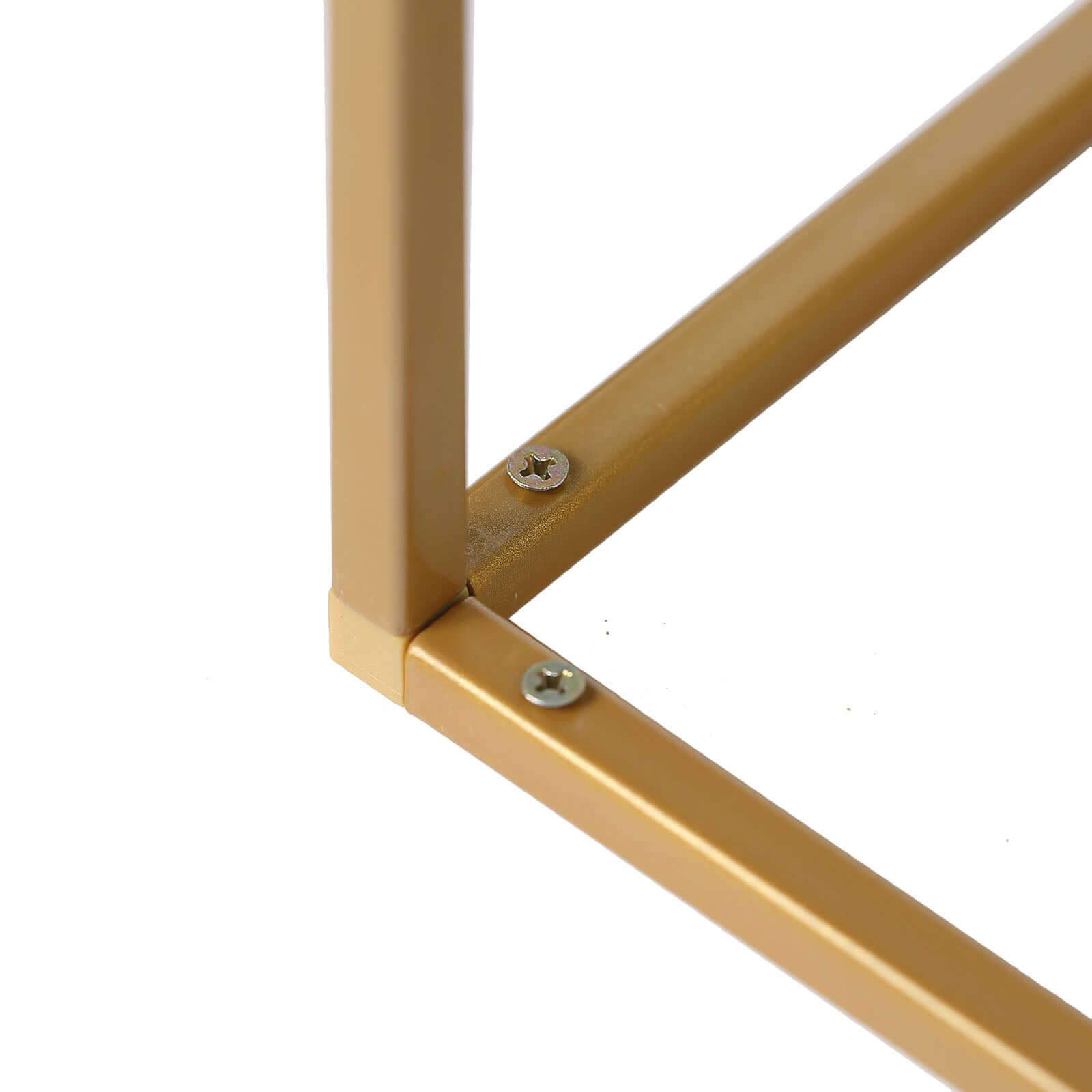 2-Pack Gold Metal Rectangular Geometric Column Frame Wedding Flower Stand - Ideal for Elegant Arrangements