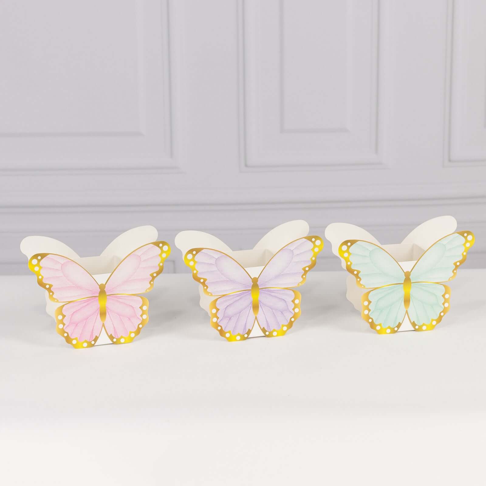 12-Pack High-Quality Butterfly-Themed Paper Candy Gift Favor Boxes, 6x8 Size