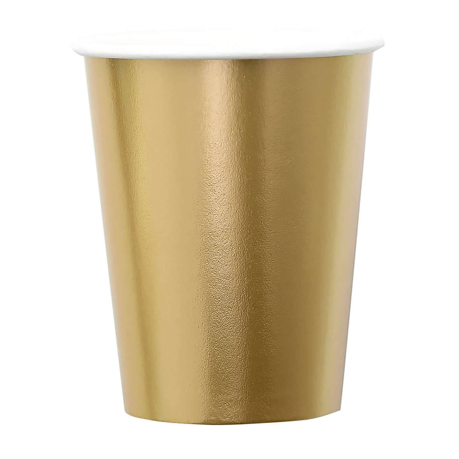 Get 24-Pack 9oz Metallic Gold Disposable Paper Cups for Hot & Cold Drinks