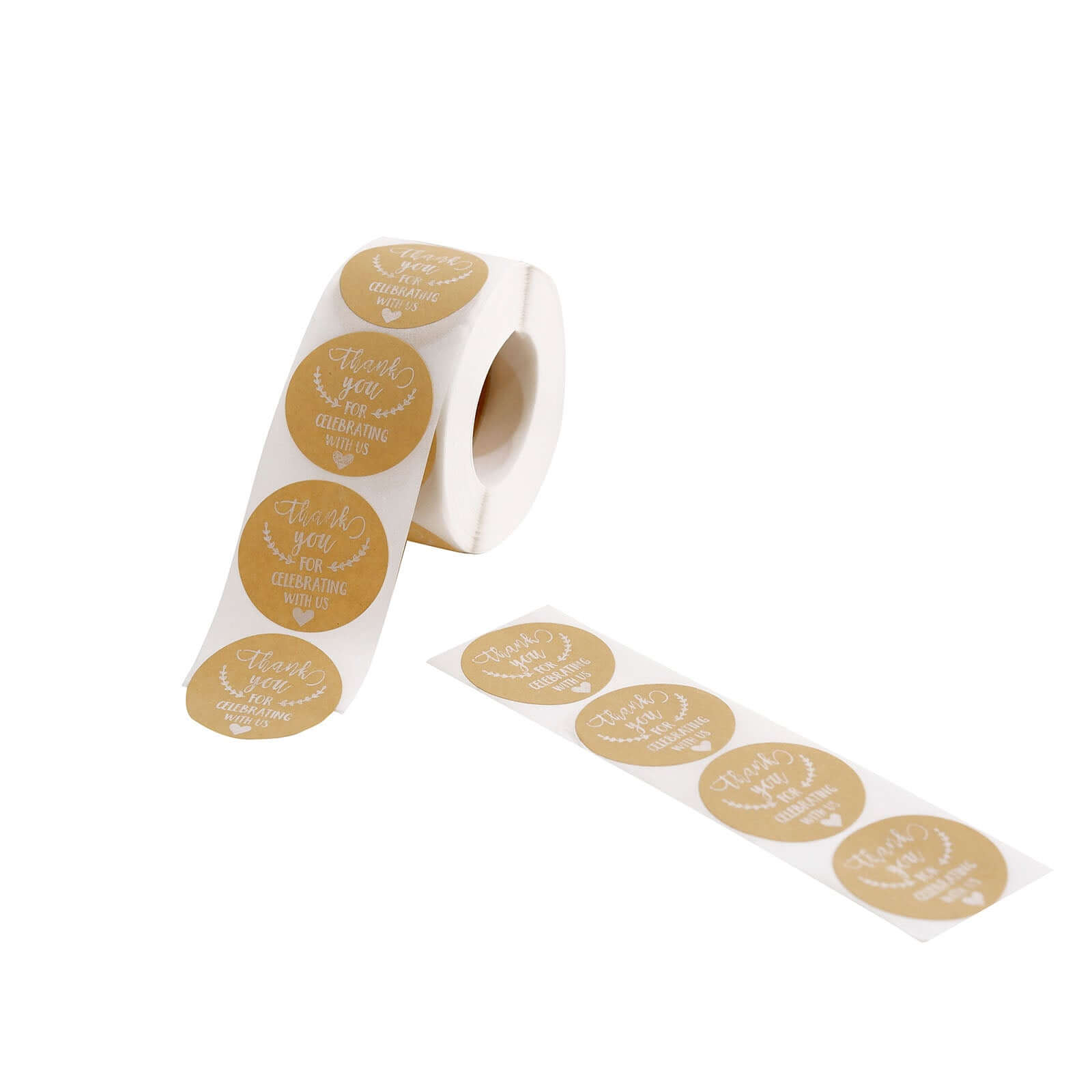 500 Pcs 1.5-Inch Round Thank You Stickers Roll for Wedding Favors and Envelope Seals