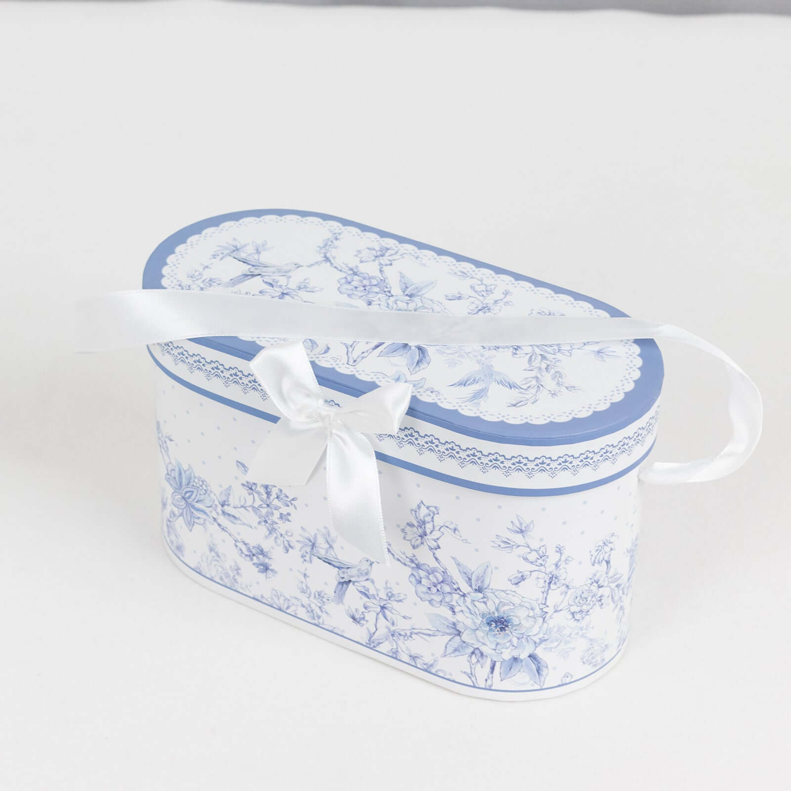 Hot Deal! 2-Pack White & Blue French Toile Porcelain Tea Cups Bridal Shower Gift Set in Keepsake Box