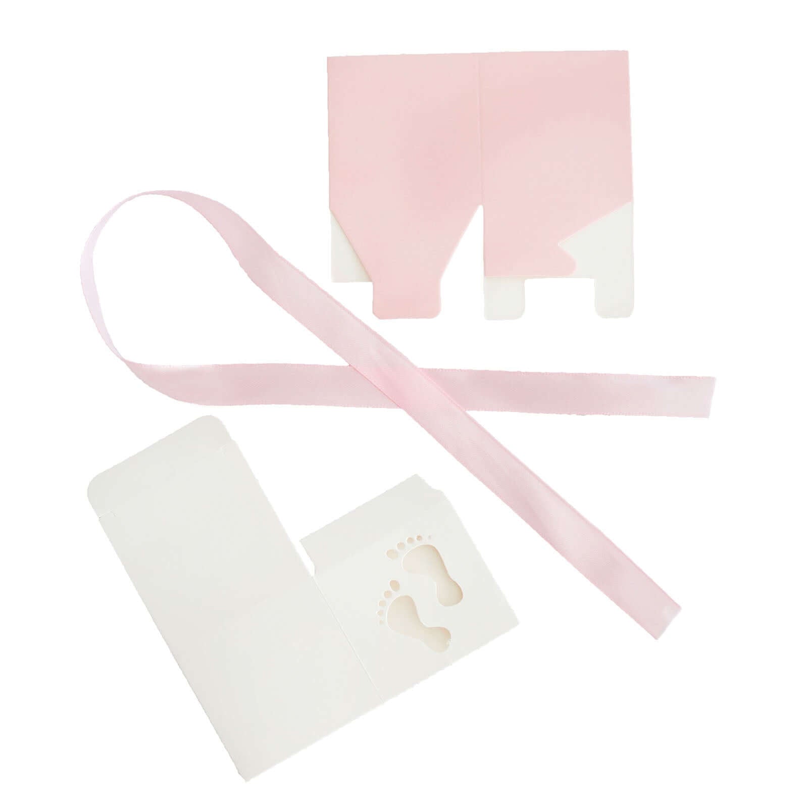 25-Piece Set of Pink Footprint Baby Shower Party Favor Candy Gift Boxes