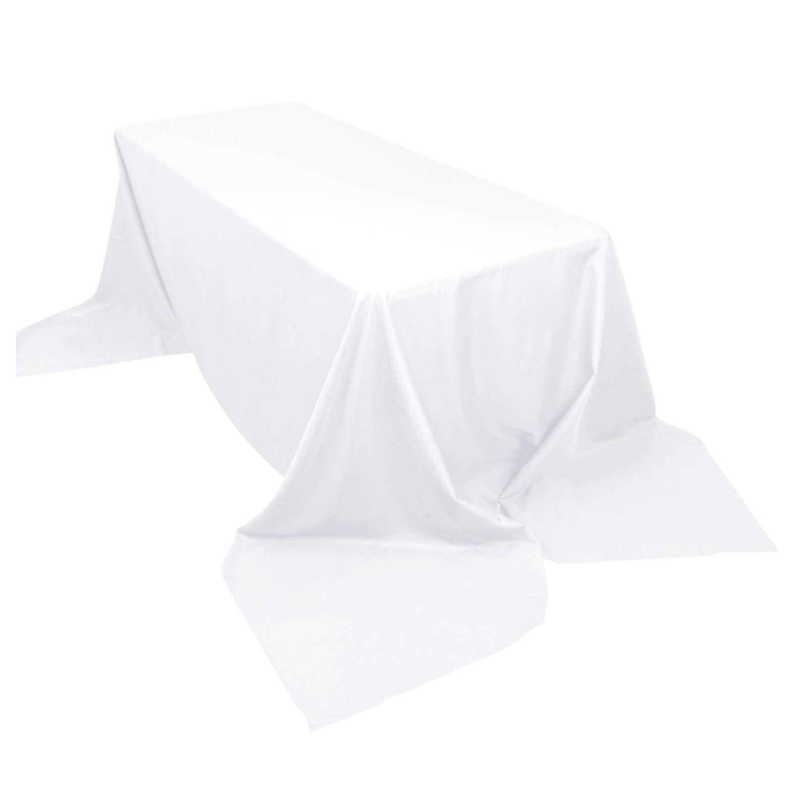 Seamless Wrinkle-Resistant White Polyester Tablecloth (90x156) for Elegant Gatherings - Great Deal!