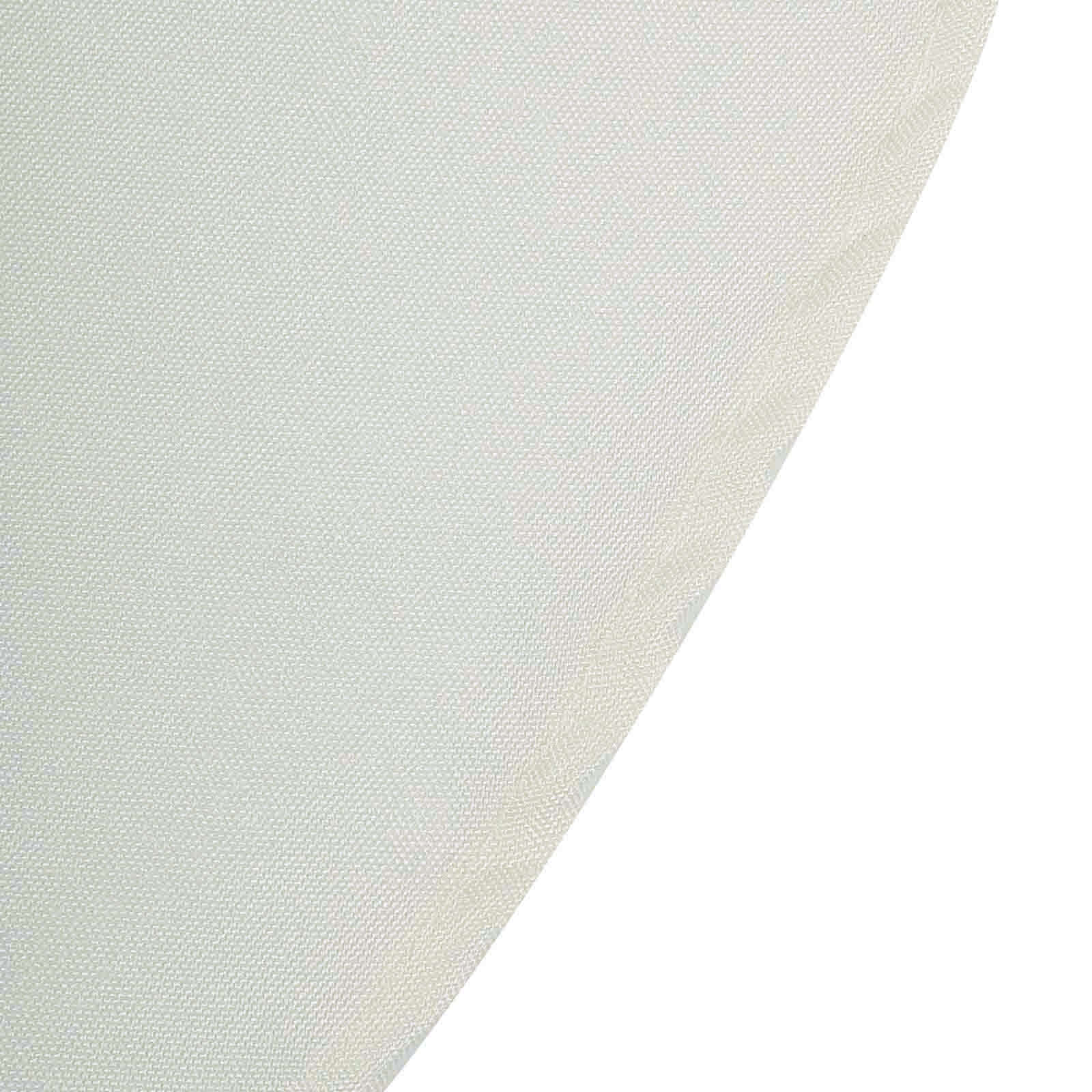 Ivory Polyester 90x156 Rectangle Tablecloth with Rounded Corners - Perfect for Events!