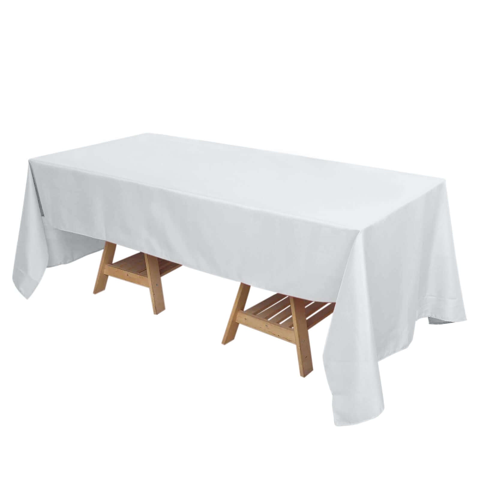 Exclusive 220GSM Stain-Resistant White Polyester 72x120 Rectangle Tablecloth for Weddings & Events