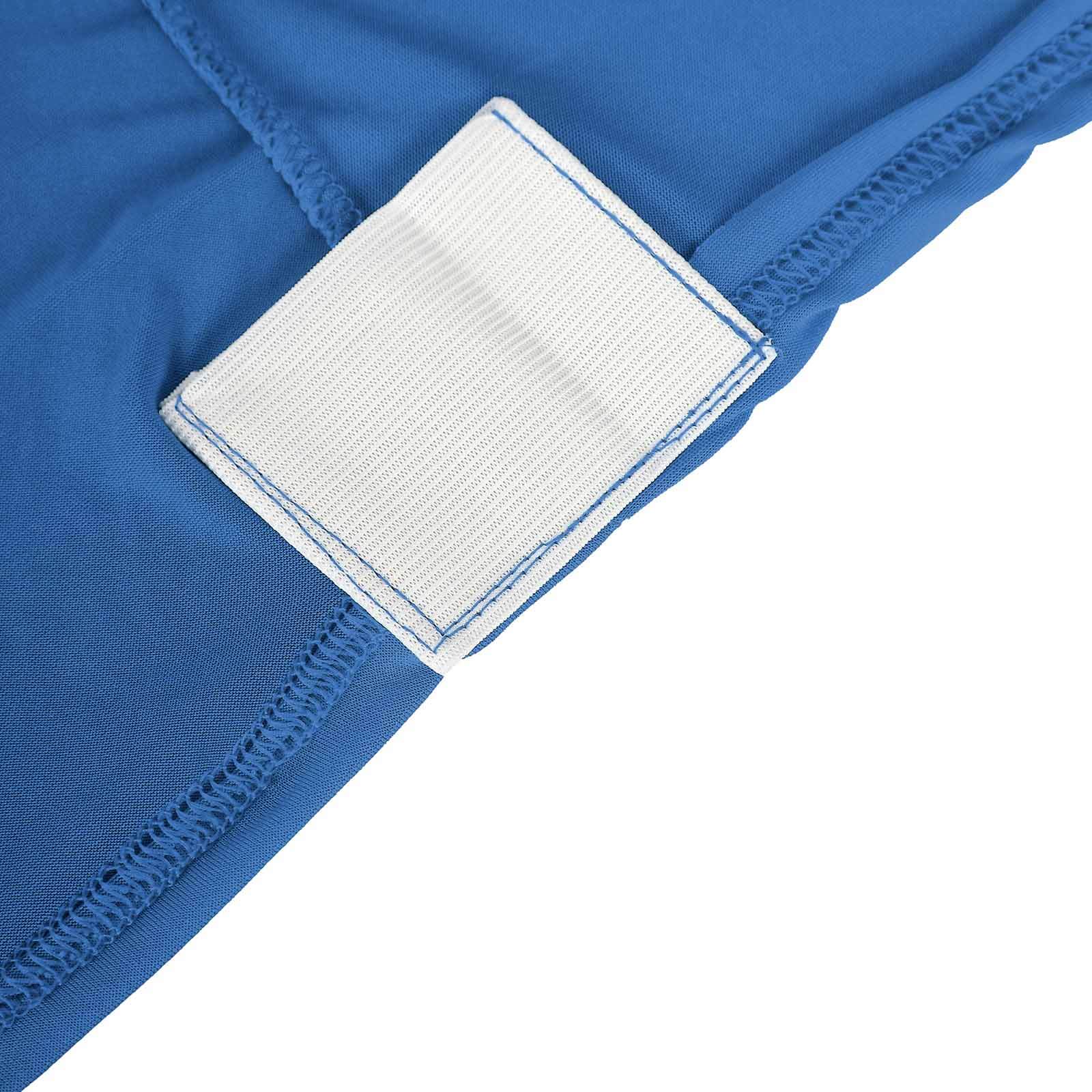 Hot Deal! Royal Blue Stretch Spandex 96x30 Rectangle Table Cover with Curved Open Back for Professional Look