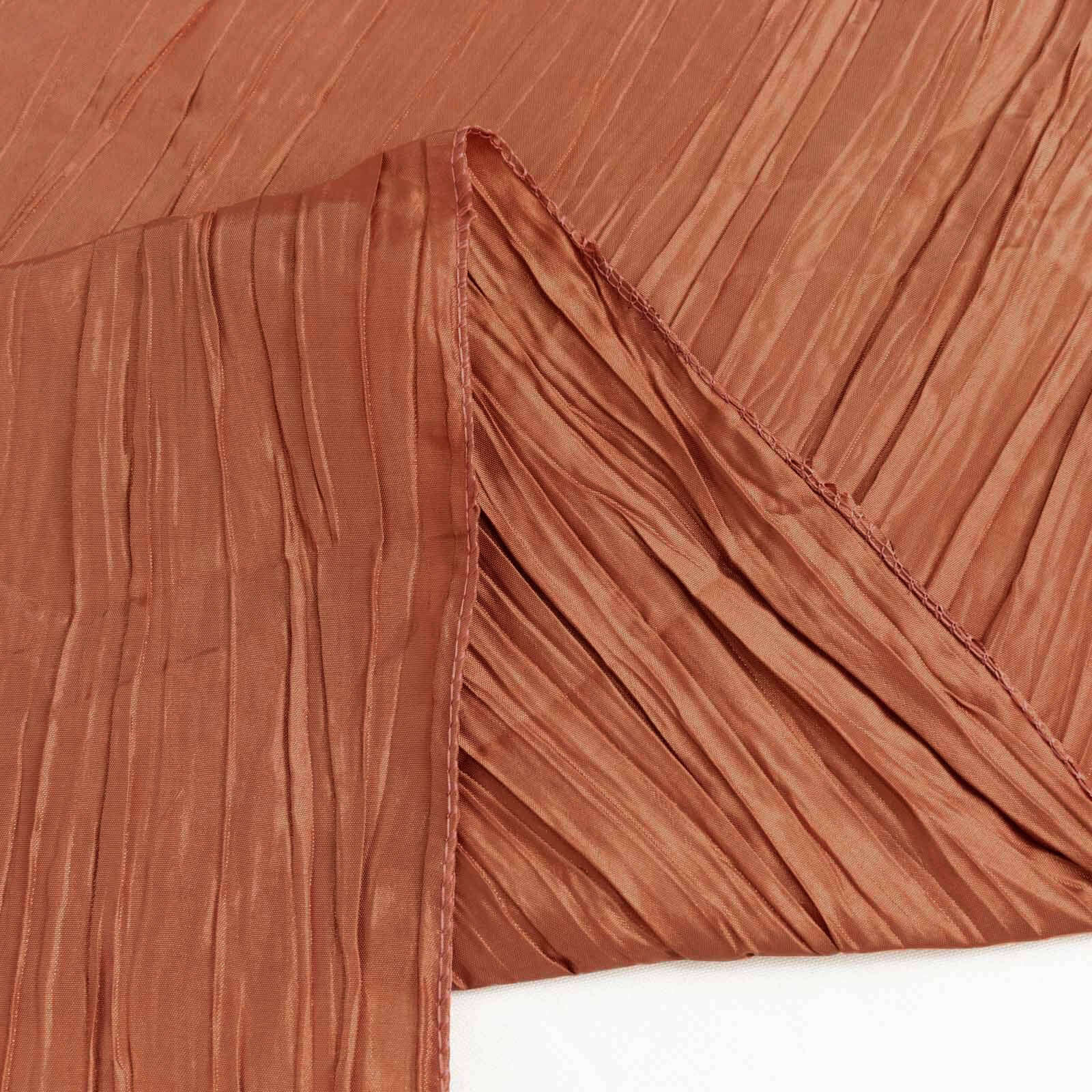 Seamless Accordion Crinkle Taffeta Tablecloth - Terracotta (Rust), 90x132