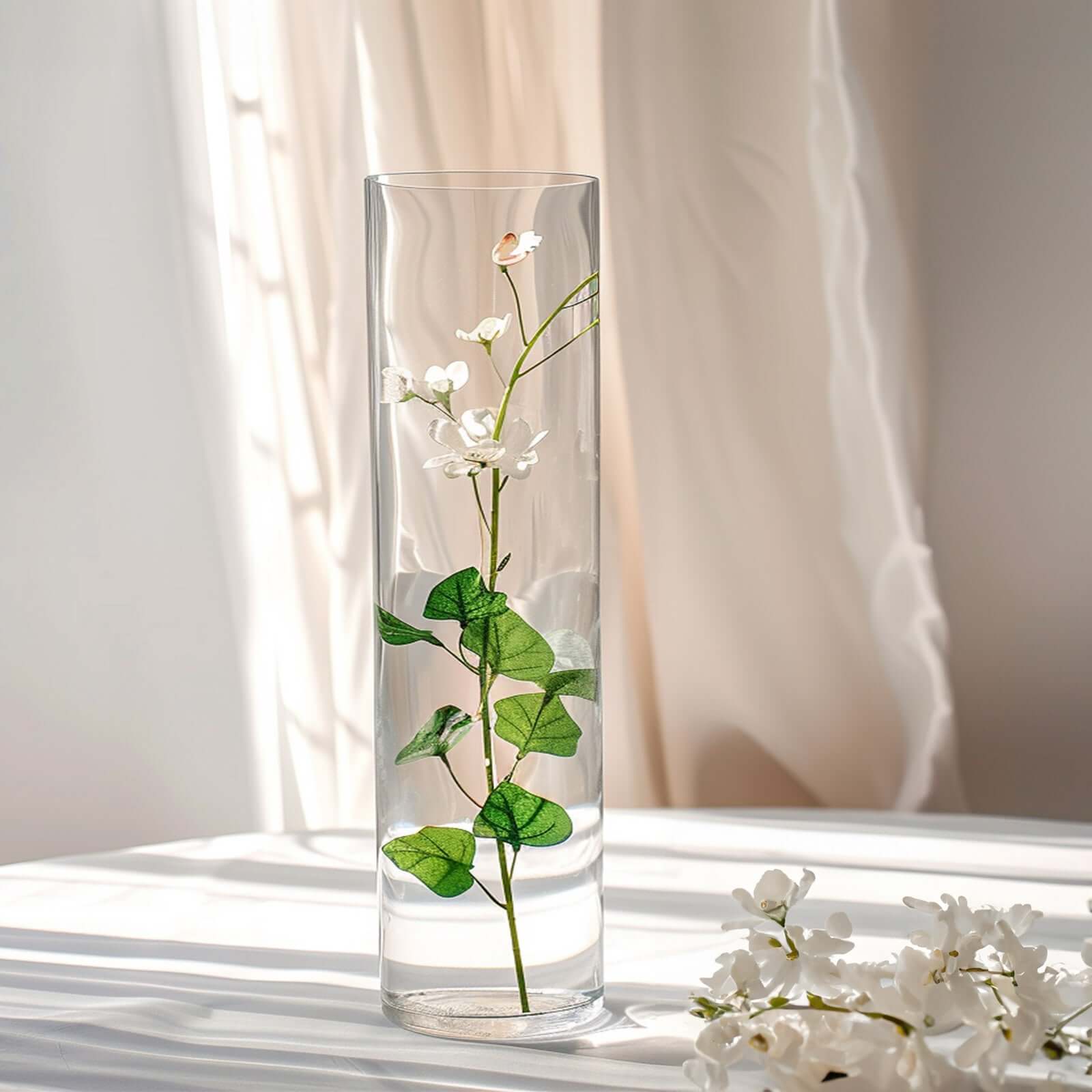 Amazing 6-Pack Clear Glass Cylinder Flower Vases - Ideal Stylish Centerpieces for Weddings
