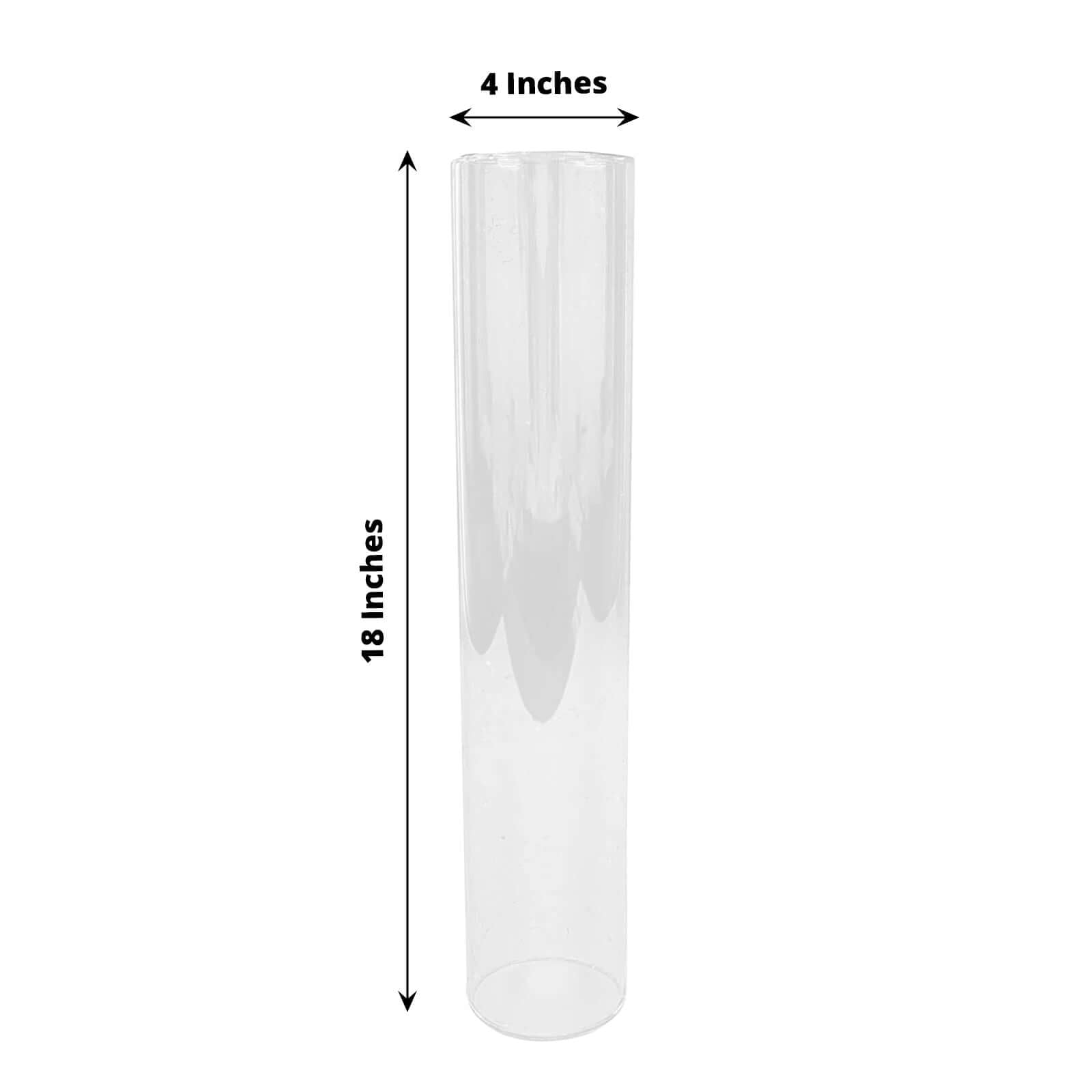 2-Pack 18-Inch Clear Glass Open-End Candelabra Shades for Stylish Table Decor