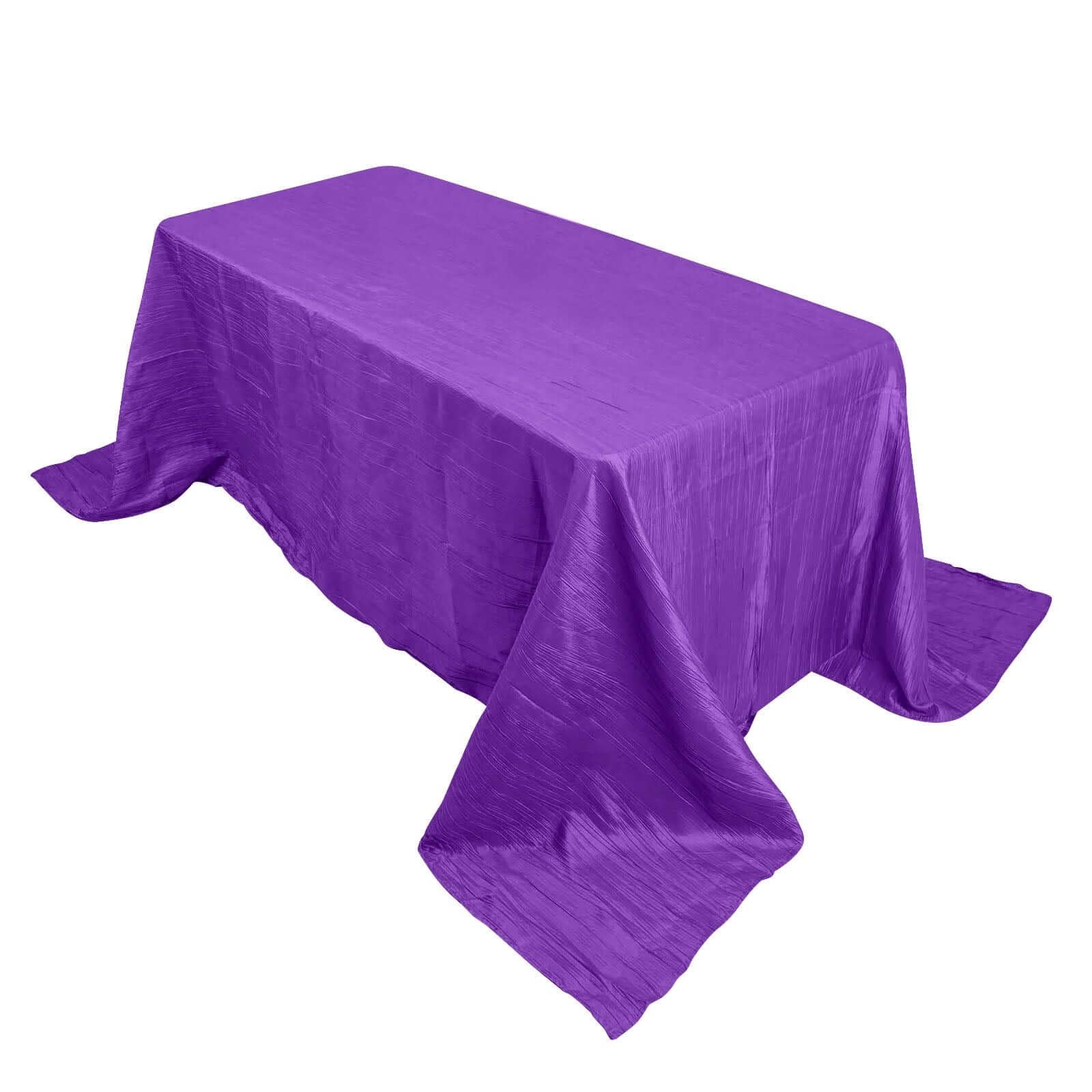Purple Seamless Accordion Crinkle Taffeta Rectangle Tablecloth 90x132