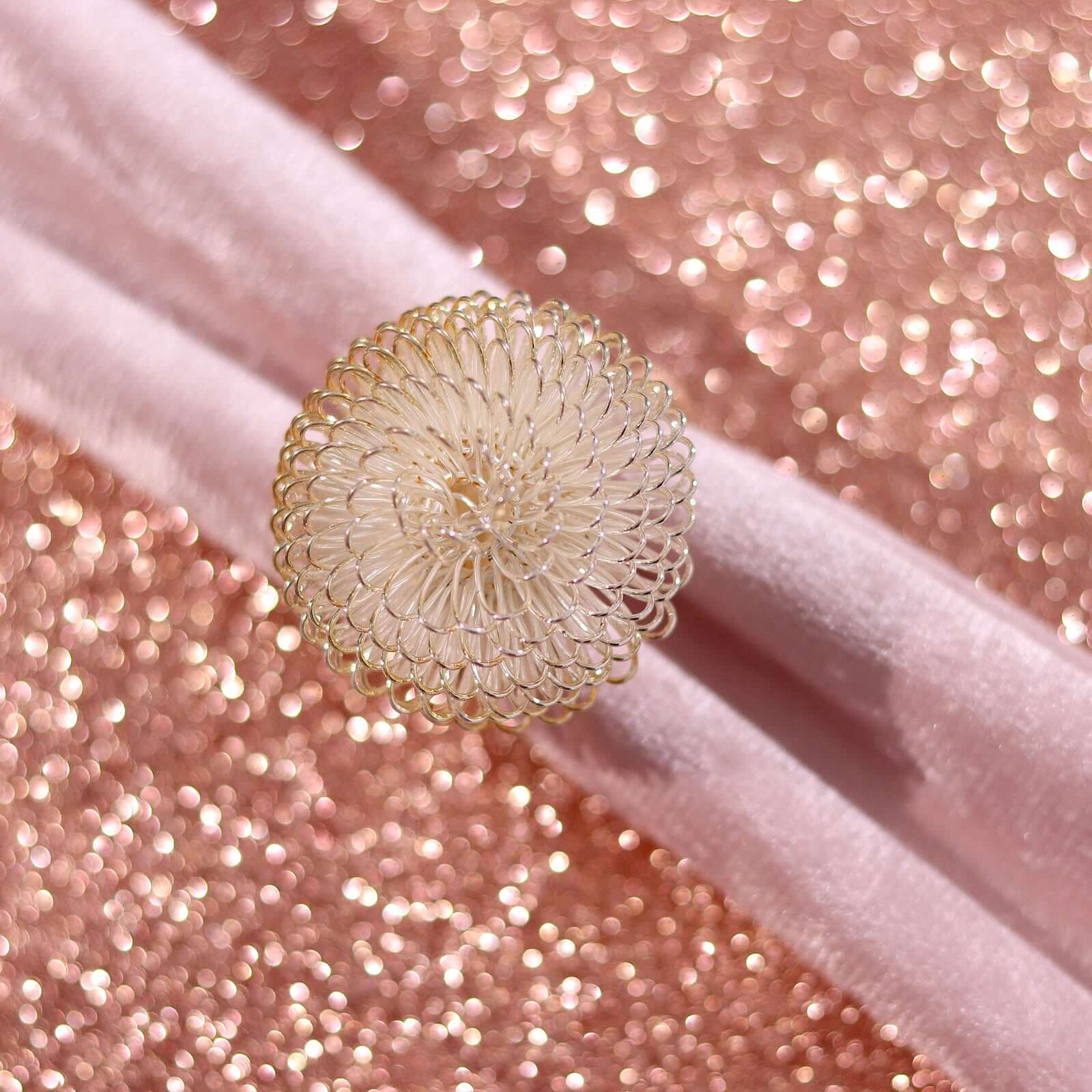 Hot Deal! 6-Pack Rose Gold Glitter Round Non-Slip Placemats, 13" Diameter