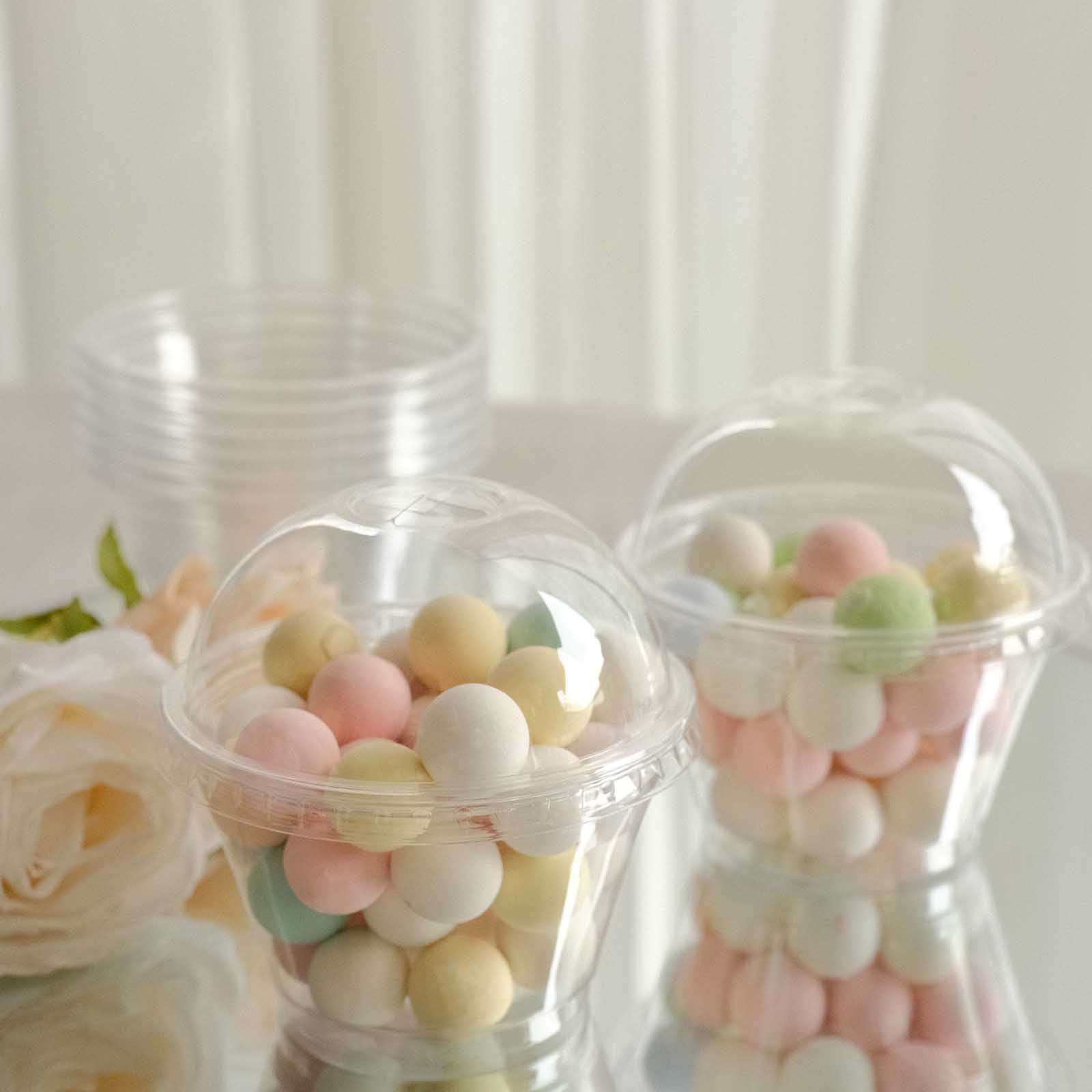 Hot! 50-Pack 7oz Clear Plastic Dessert Parfait Cups with Dome Lids for Ice Cream
