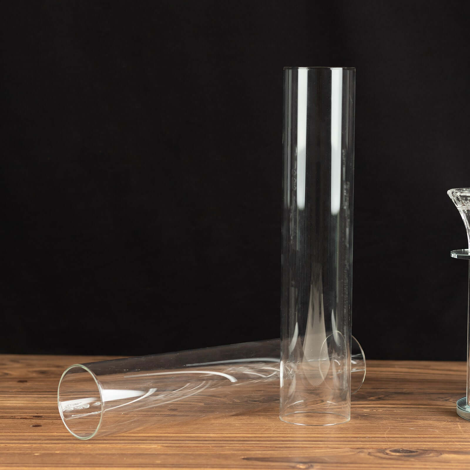 Hot Deal! 2-Pack Clear Glass Cylinder Hurricane Candle Shades, 2.25 Diameter, 14 Height
