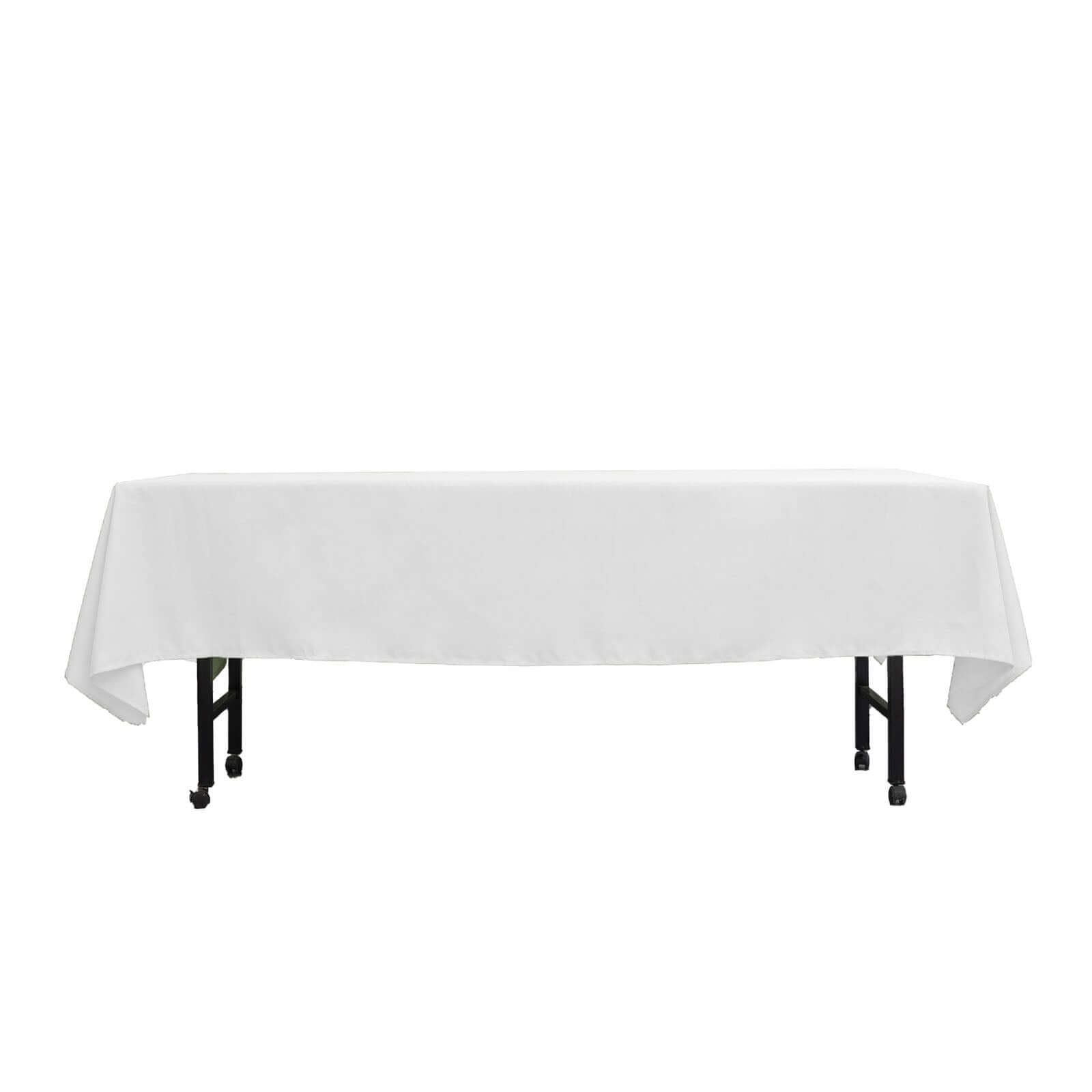 Durable and Stylish White Polyester 60x102 Rectangle Tablecloth for Special Occasions