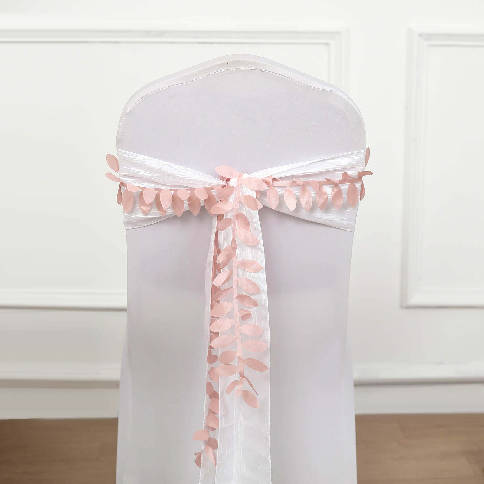 50ft Dusty Rose Taffeta Ribbon Sash with Four - Leaf Petal Design for Elegant Decor