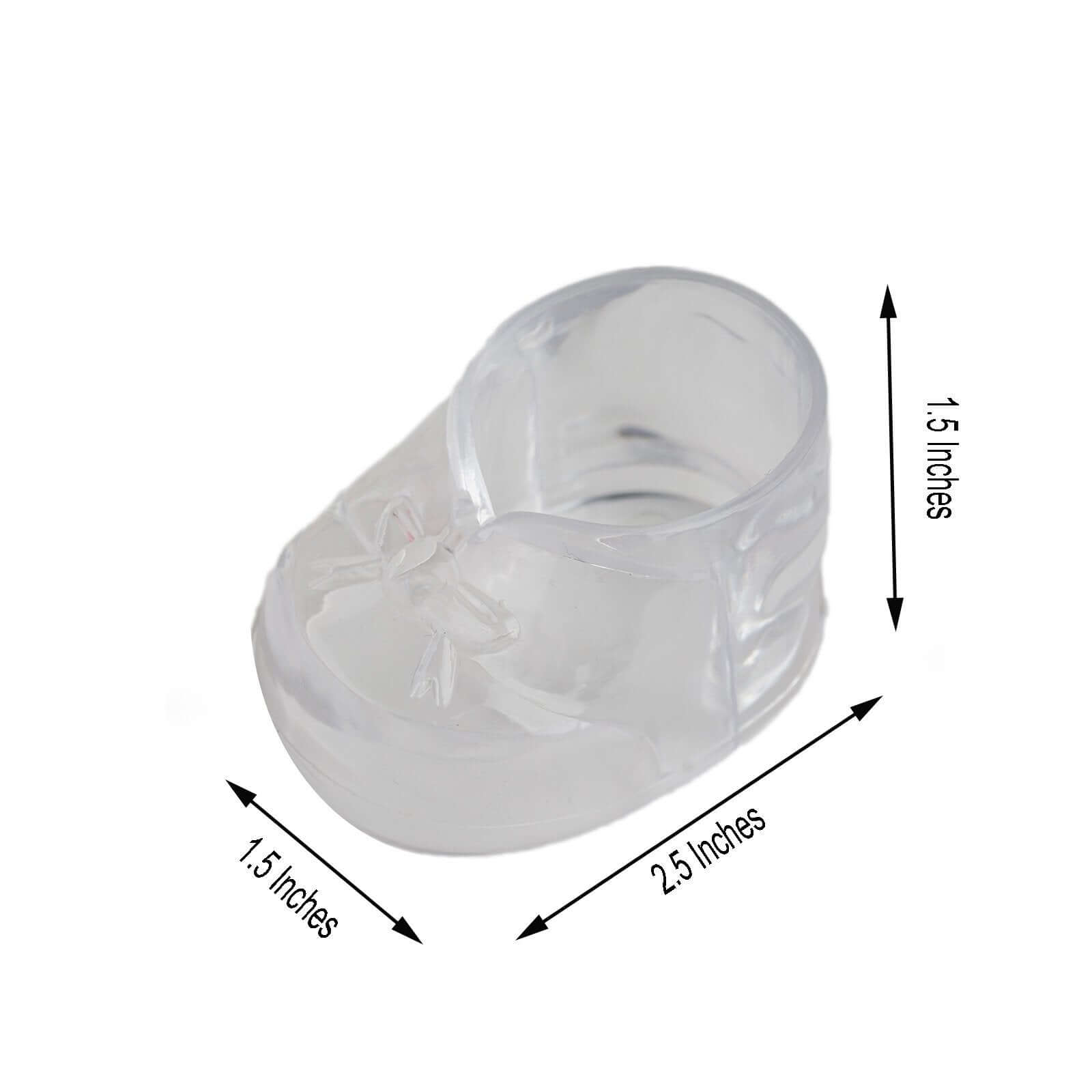 13-Piece Set of 2.5-Inch Clear Plastic Fillable Baby Booties Party Favor Boxes