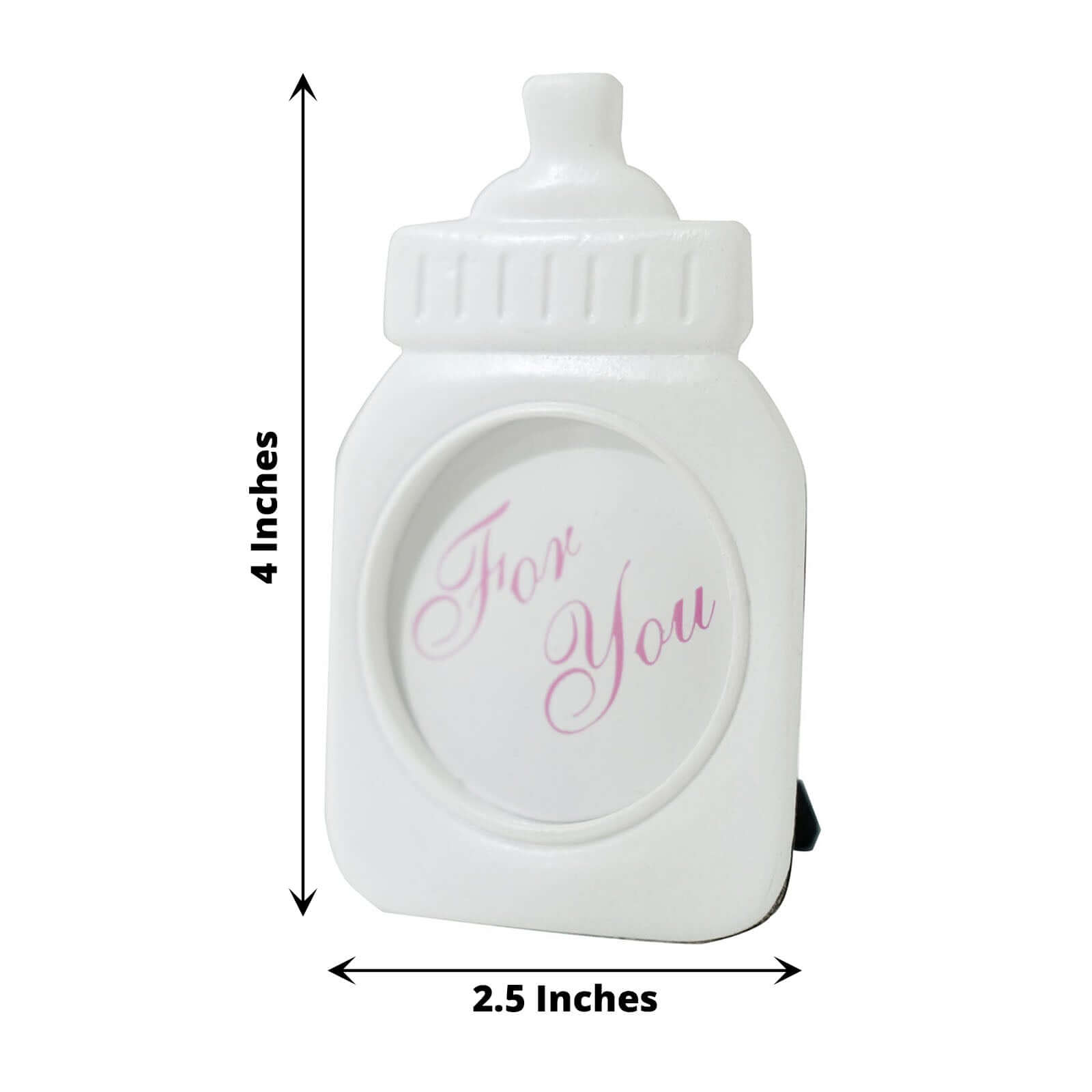 4-Pack White Resin Baby Bottle Photo Frames - Ideal Party Favors for Baby Showers & Gender Reveals