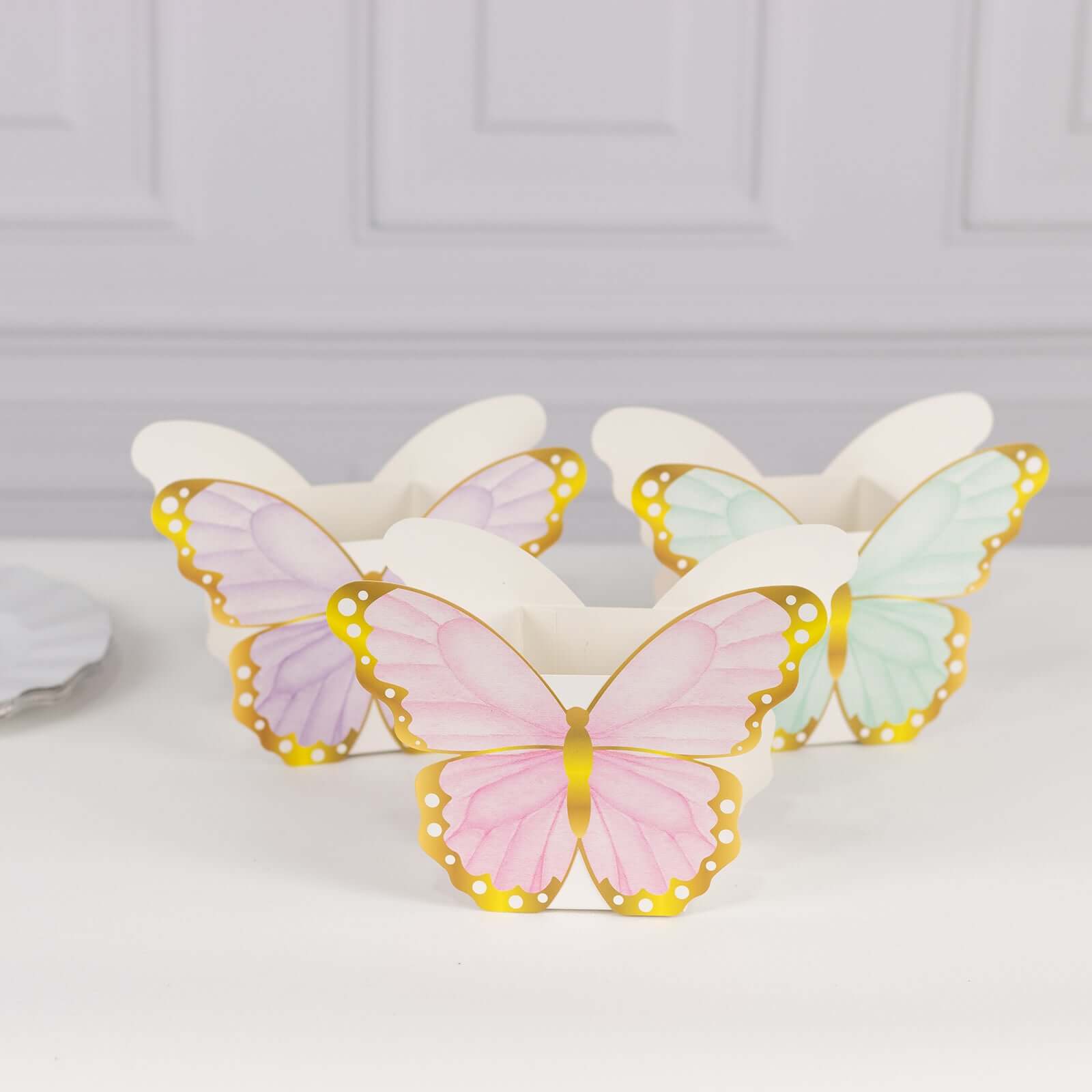 12-Pack High-Quality Butterfly-Themed Paper Candy Gift Favor Boxes, 6x8 Size