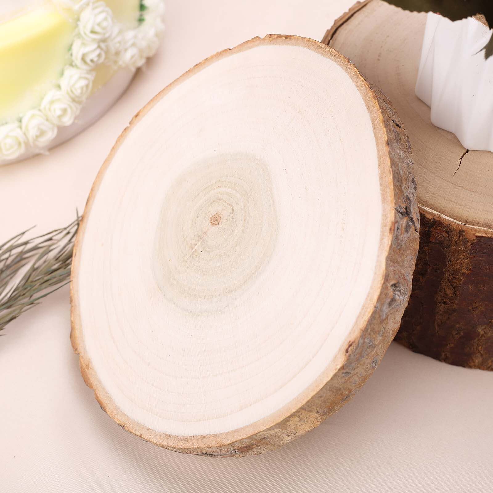 Versatile Rustic Round Poplar Wood Slices - 9 Dia Table Centerpieces