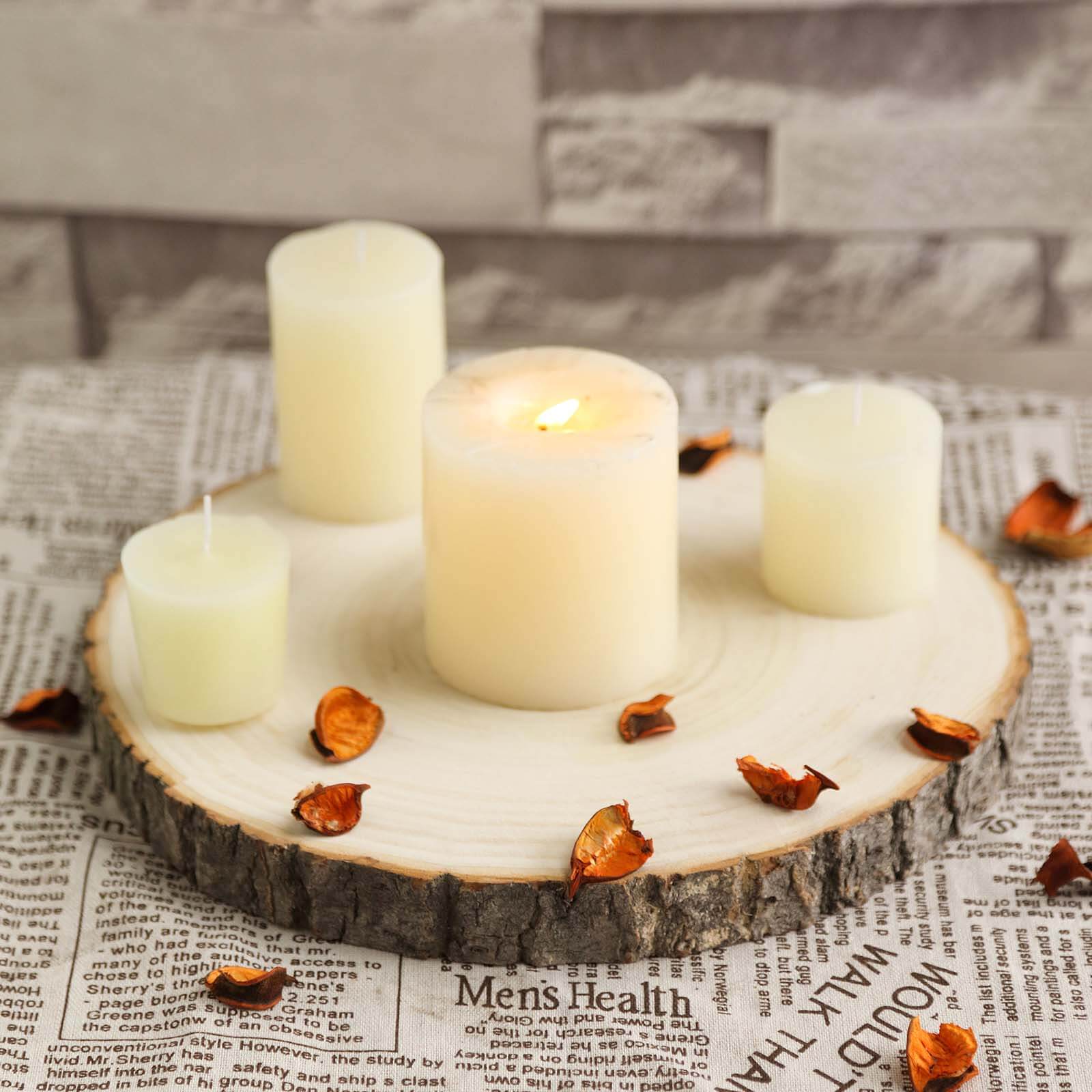 12 Dia Rustic Poplar Wood Slices - Ideal Wedding Table Centerpieces