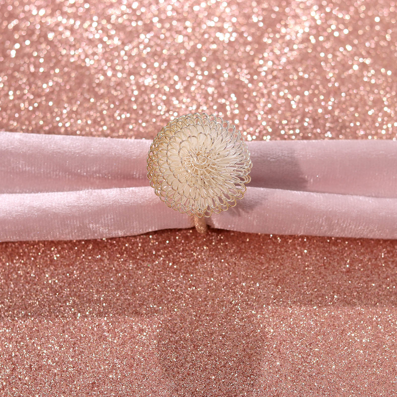 Hot Deal! 6-Pack Rose Gold Glitter Round Non-Slip Placemats, 13" Diameter
