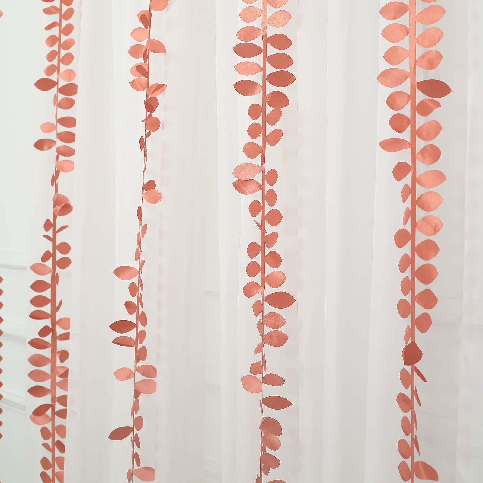 50ft Sophisticated Taffeta Ribbon Sash with 4 - Leaf Petal Design in Terracotta (Rust) - Ideal for Decor