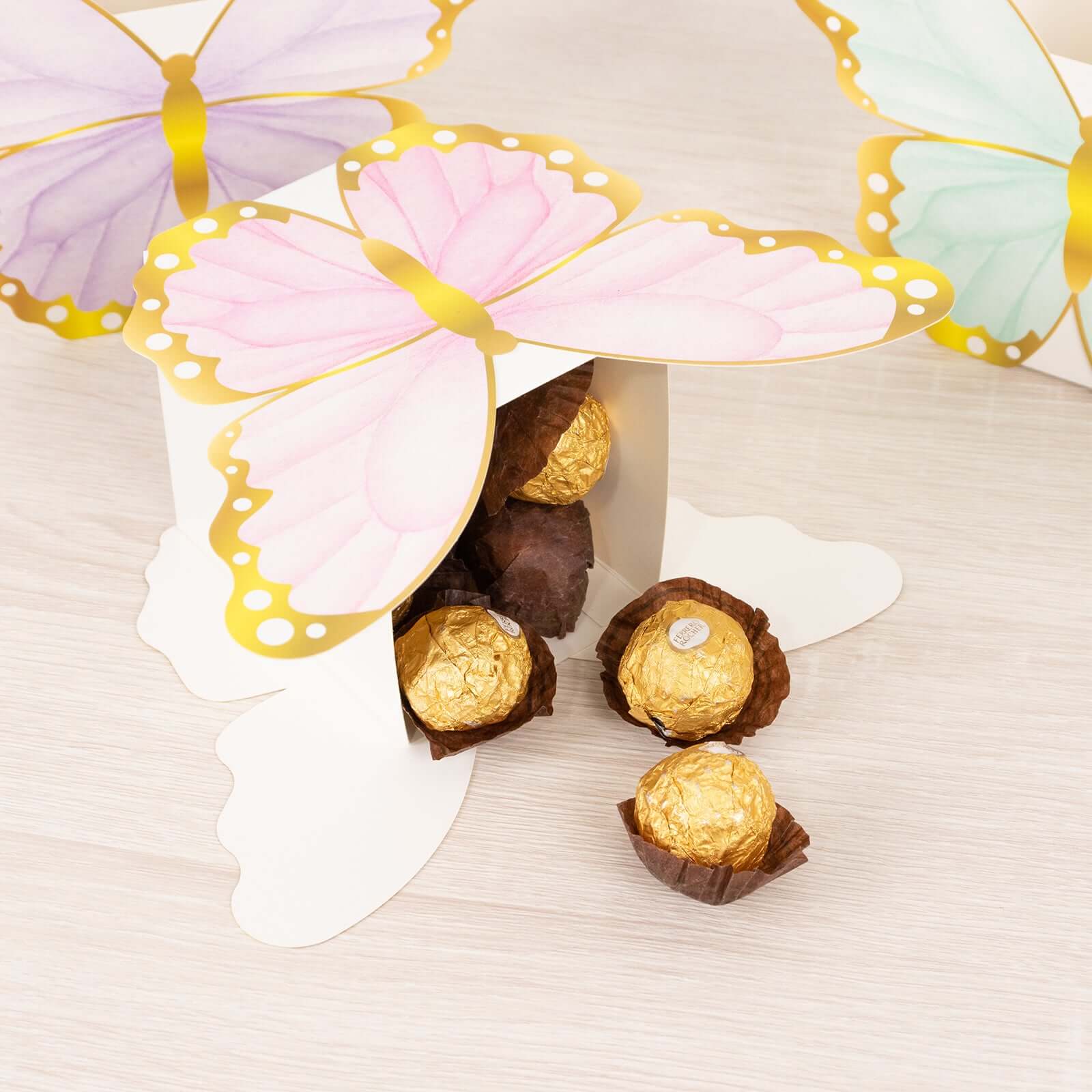 12-Pack High-Quality Butterfly-Themed Paper Candy Gift Favor Boxes, 6x8 Size