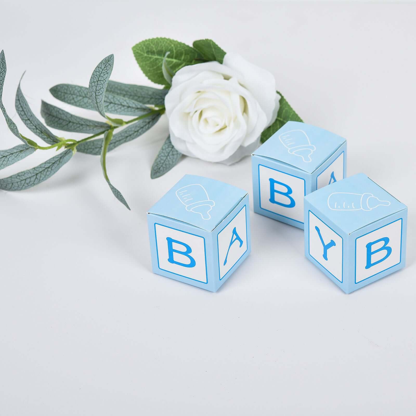 25-Pack Light Blue Baby Shower Candy Gift Boxes - Perfect Party Favors