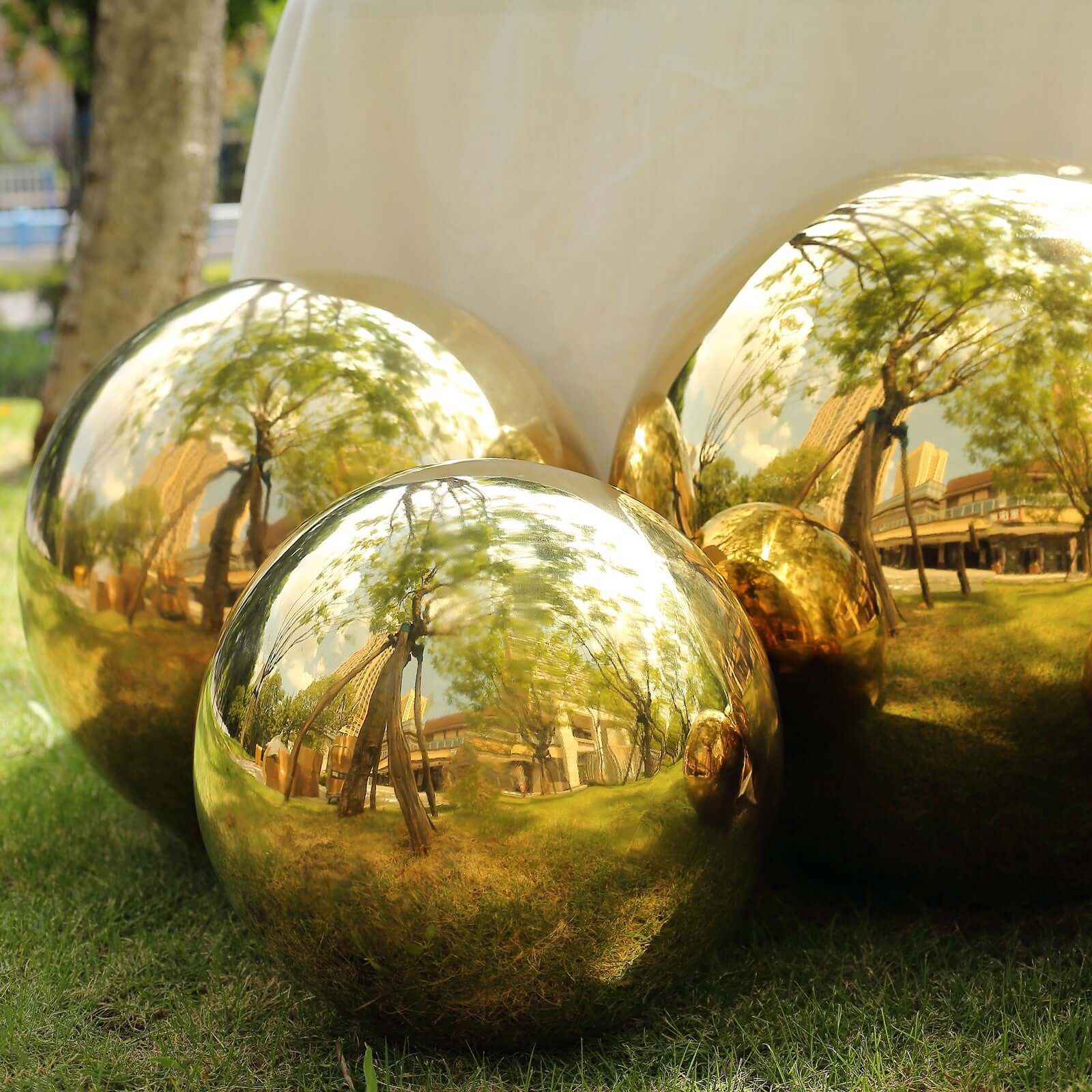 Hot! 16" Gold Reflective Stainless Steel Gazing Globe Mirror Ball for Decor