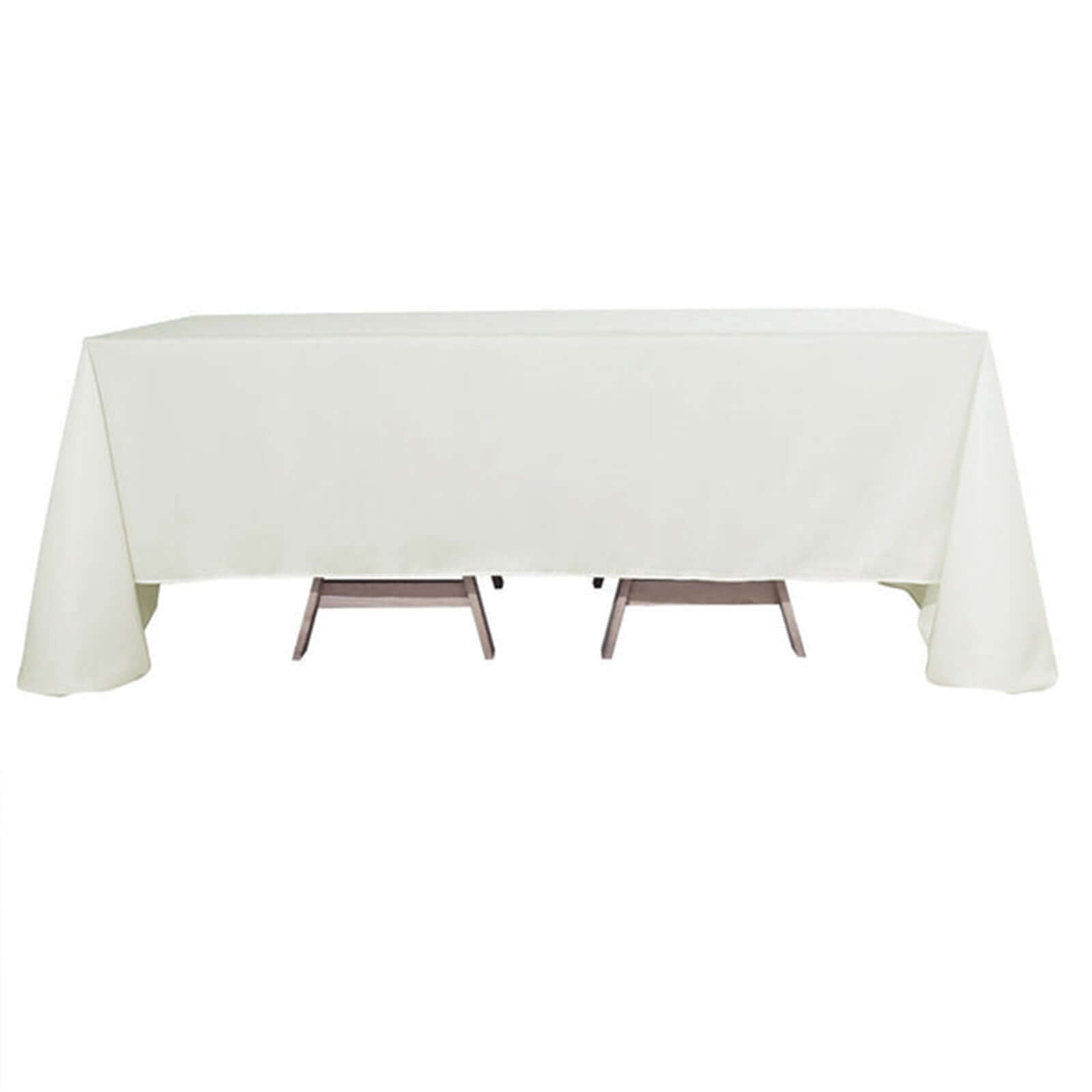 Ivory Seamless Wrinkle-Resistant 90x132 Polyester Rectangle Tablecloth