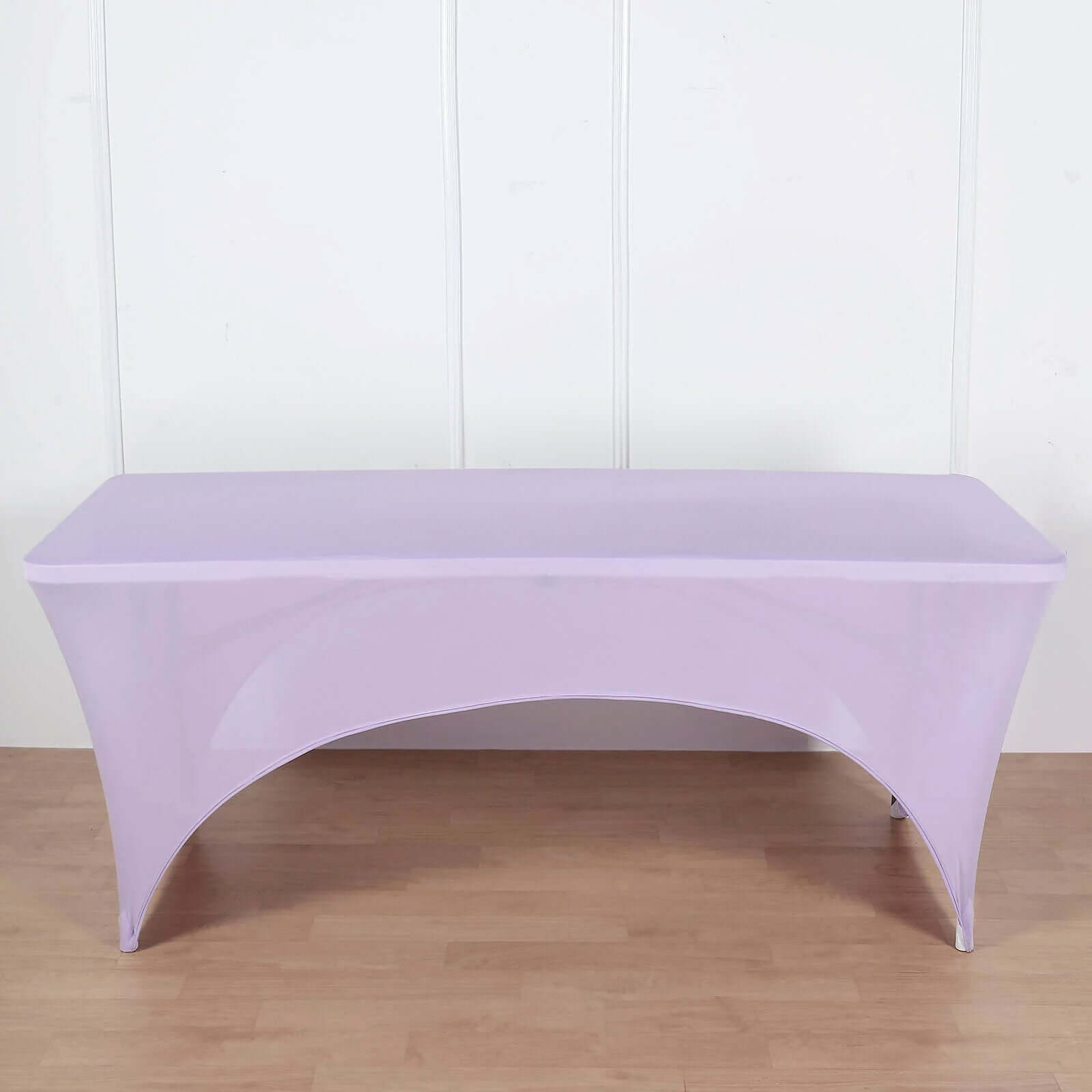 Durable 6ft Lavender Lilac Spandex Stretch Rectangle Tablecloth for Events