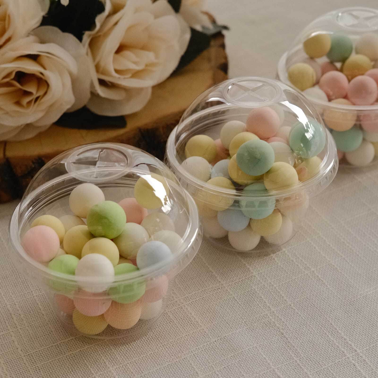 Hot! 50-Pack 7oz Clear Plastic Dessert Parfait Cups with Dome Lids for Ice Cream