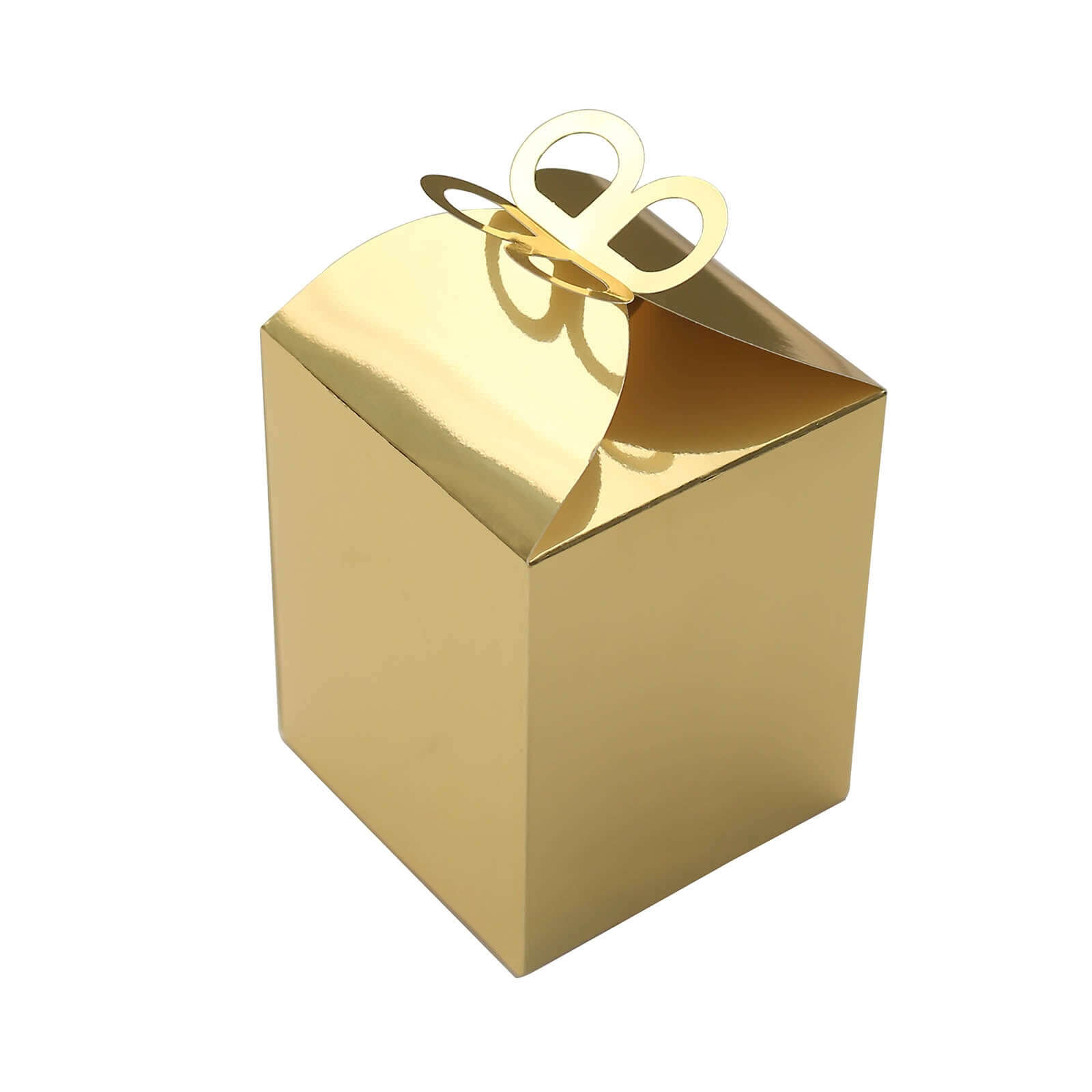 25-Pack Premium Metallic Gold Foil Butterfly Top Party Favor Boxes, Ideal for Gifts