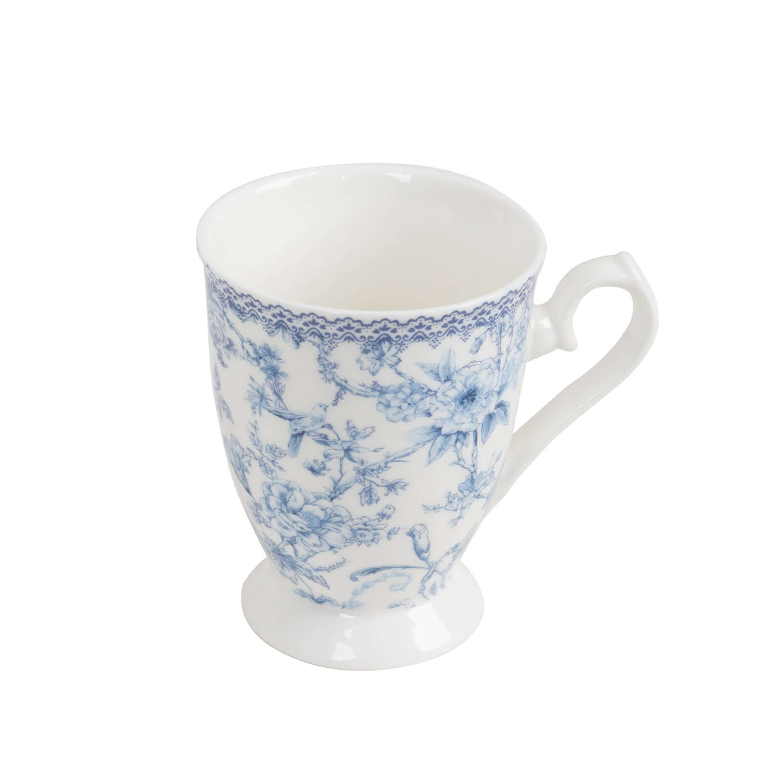 Hot Deal! 2-Pack White & Blue French Toile Porcelain Tea Cups Bridal Shower Gift Set in Keepsake Box