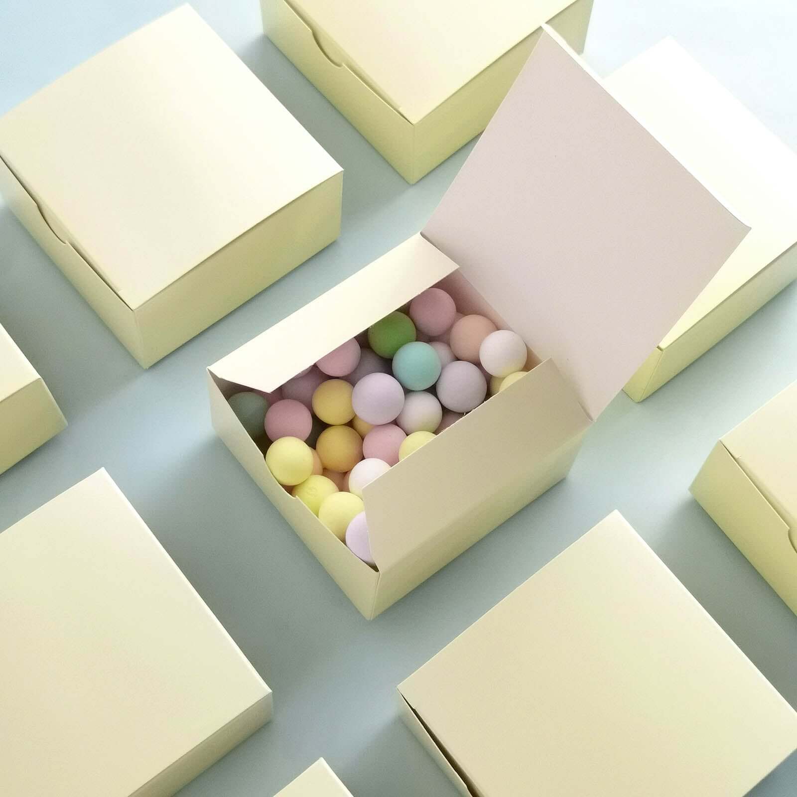 Get 100-Pack Ivory 4x4x2 DIY Cake & Cupcake Party Favor Gift Boxes