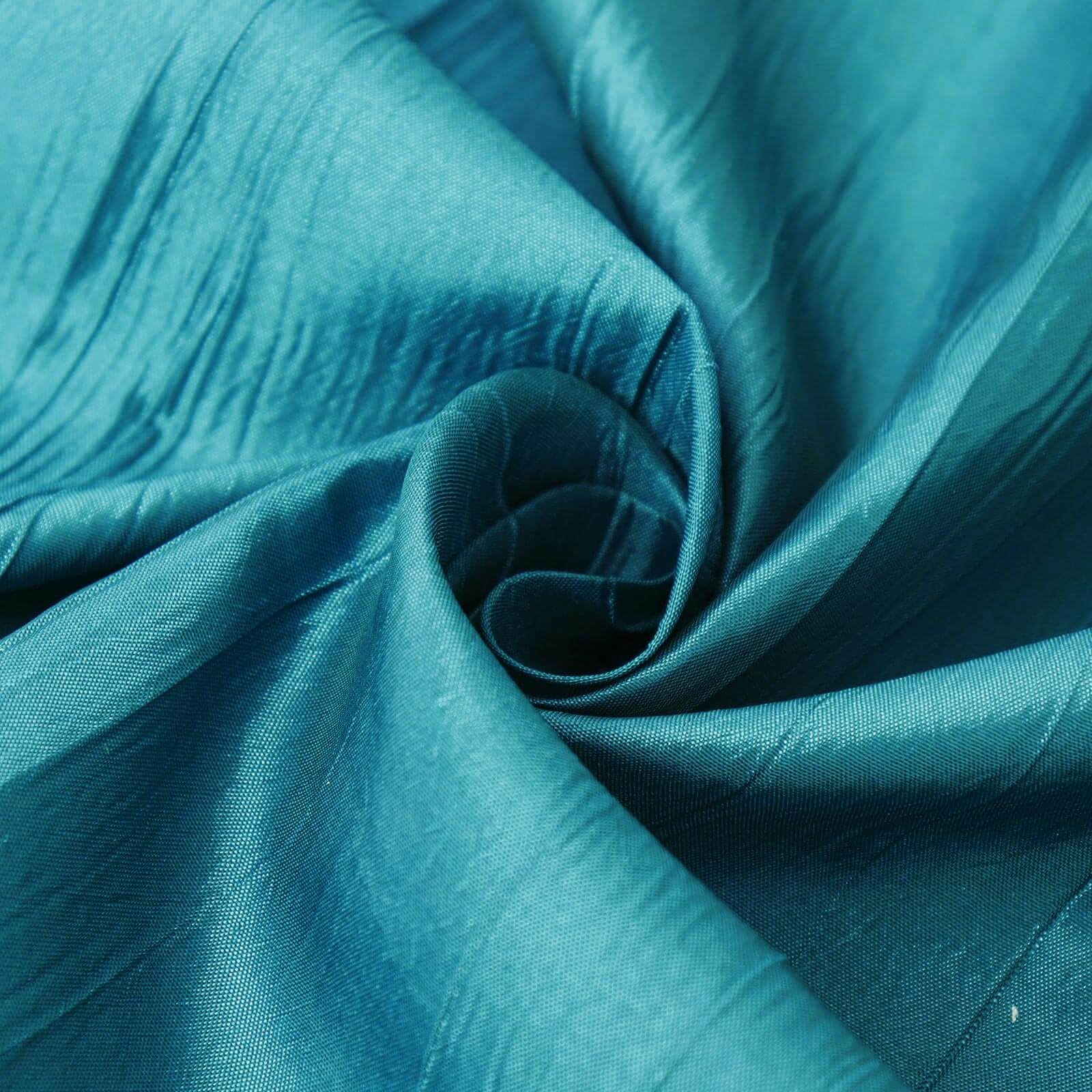 Teal Crinkle Taffeta 90x156 Rectangle Tablecloth - Seamless, Exquisite Cover