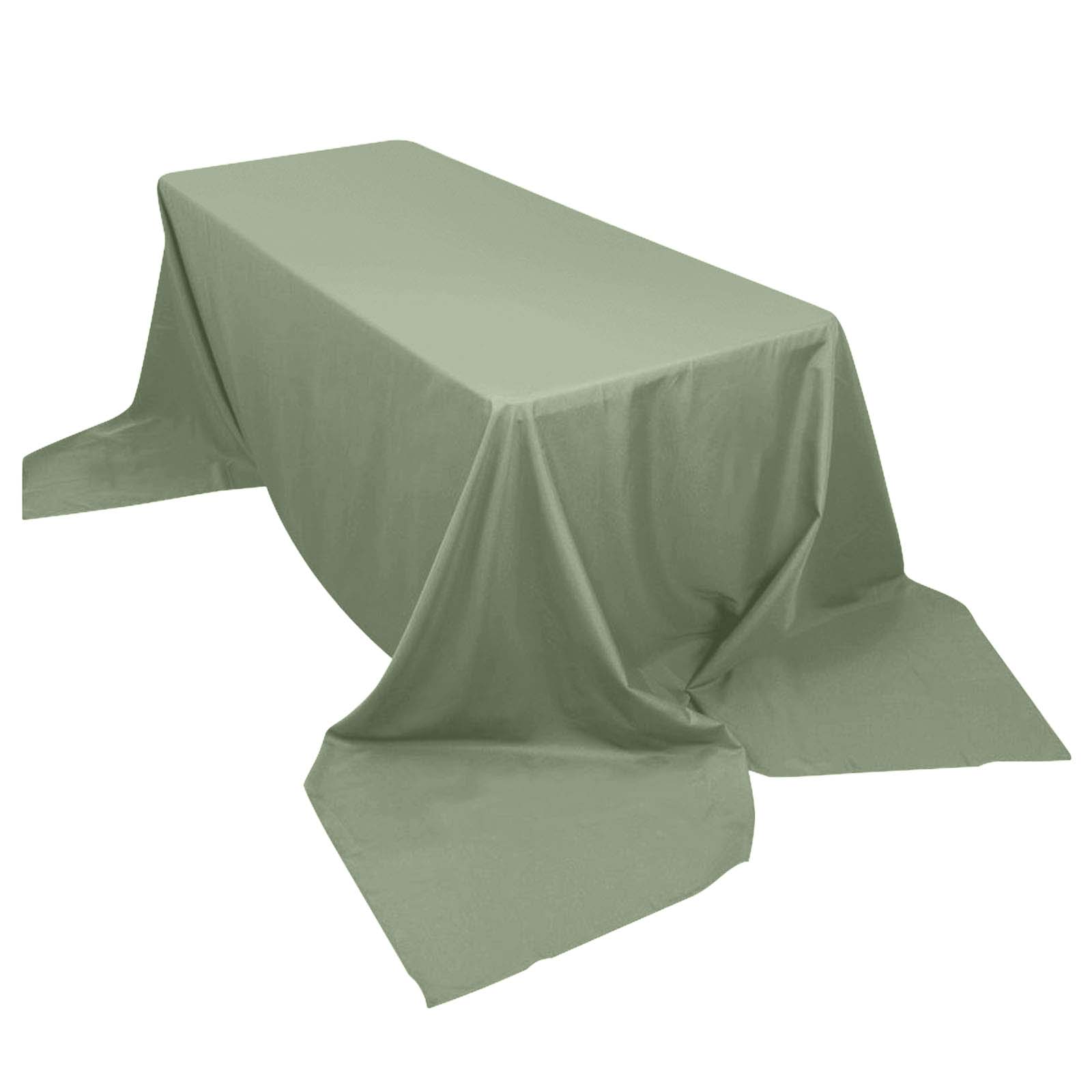 Exclusive! Seamless Wrinkle-Resistant 90x156 Polyester Rectangle Tablecloth in Dusty Sage Green